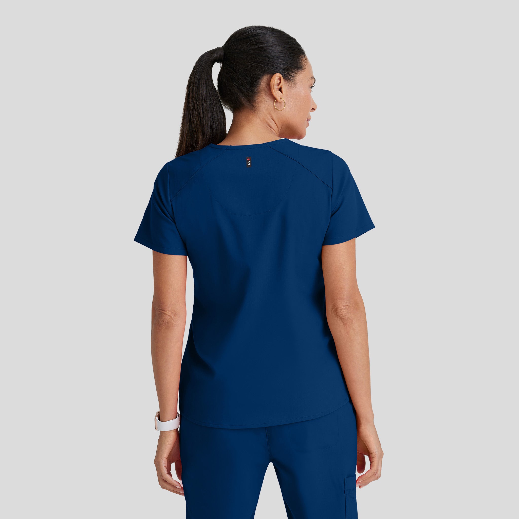 Emma 4-Pocket V-Neck Scrub Top | Navy