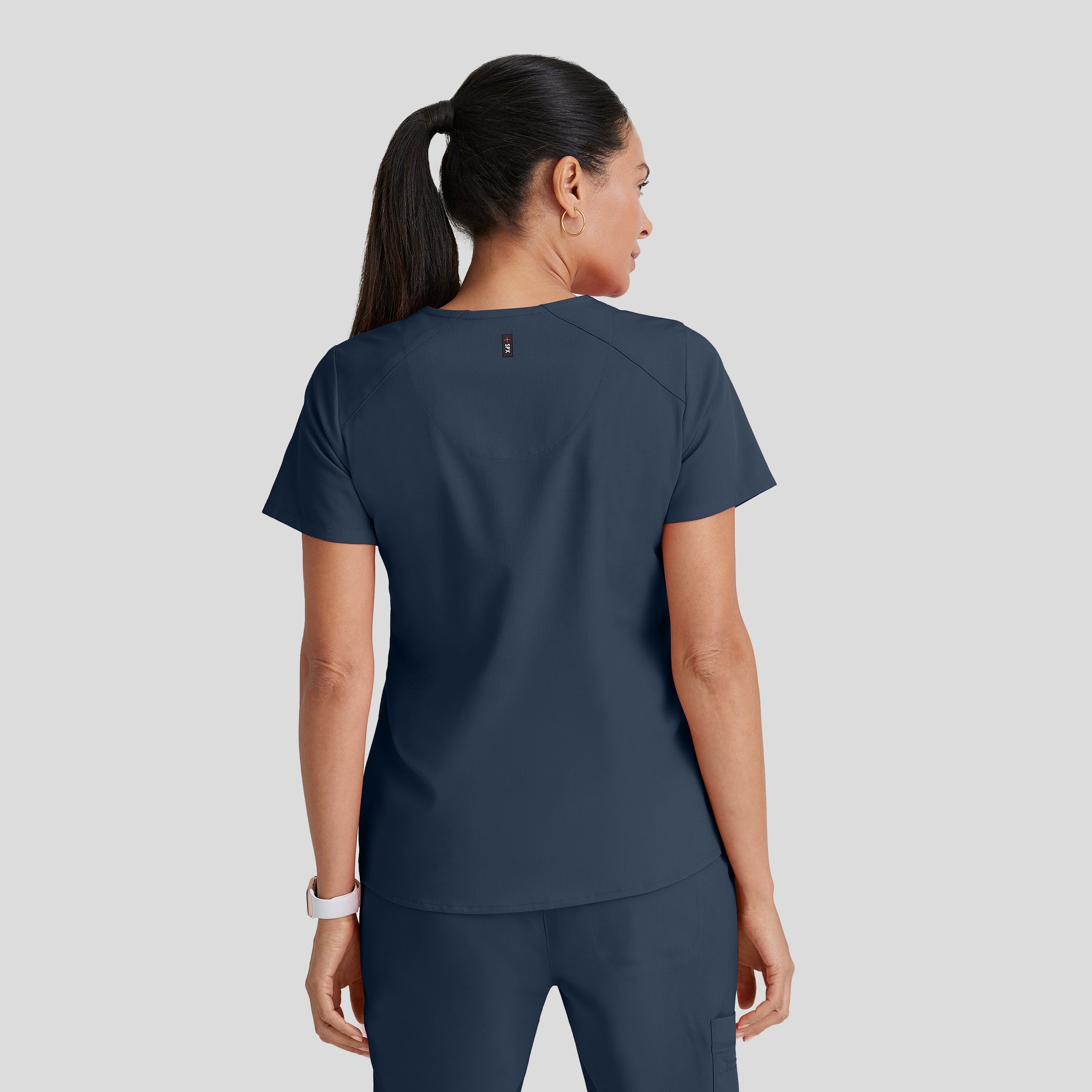 Emma 4-Pocket V-Neck Scrub Top | Steel