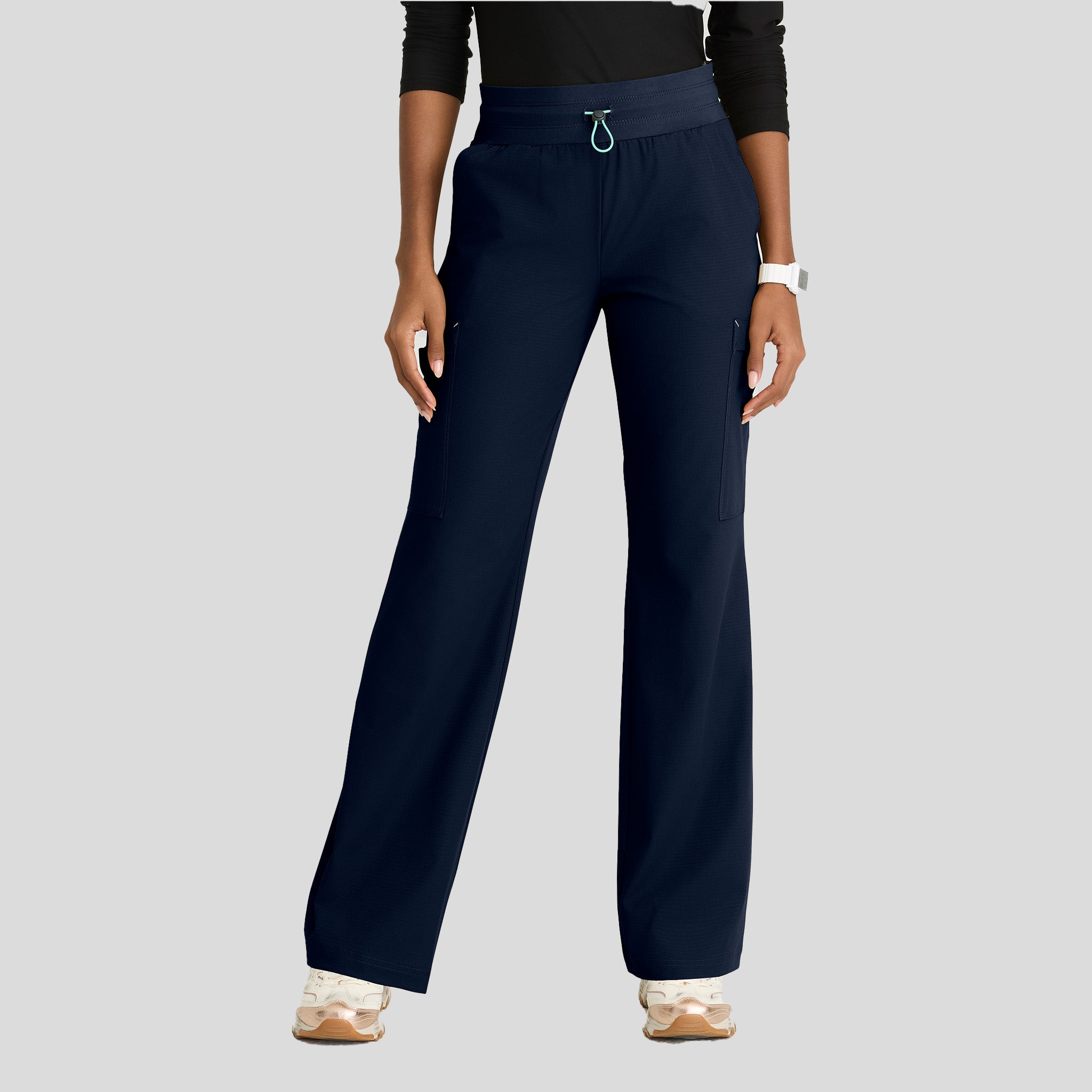 Explore 5-Pocket Knit Waistband Fit & Flare Pant | Navy