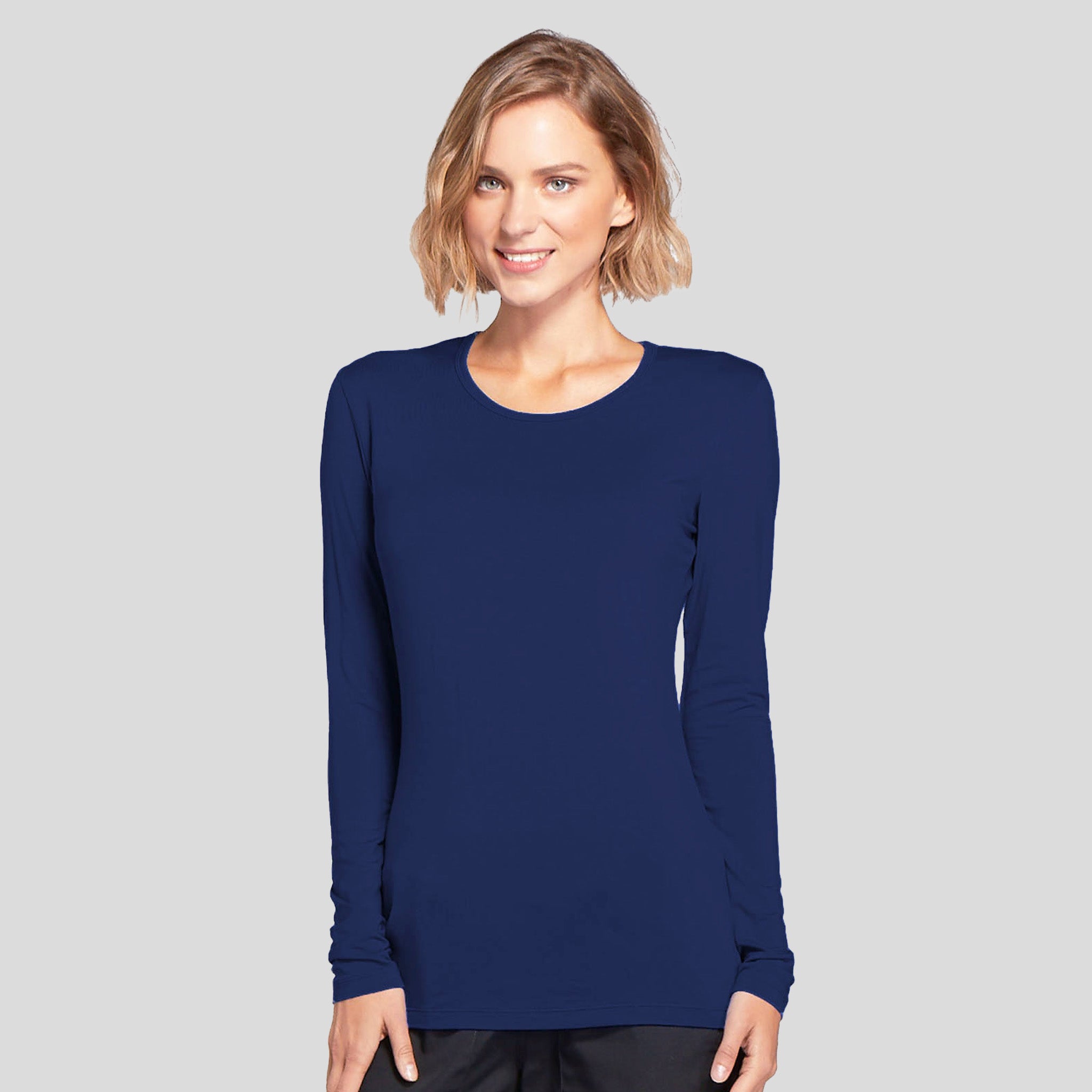 Long Sleeve Knit Underscrub | Navy