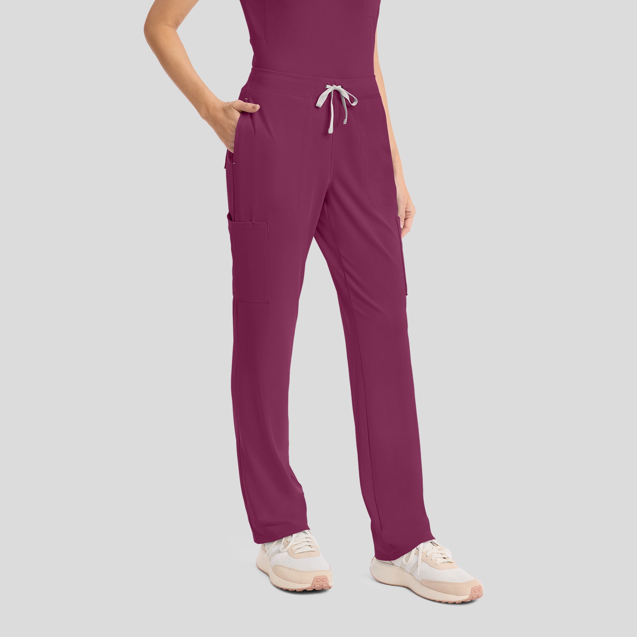 Achieve Pull-On Straight Leg Scrub Pant | Wine