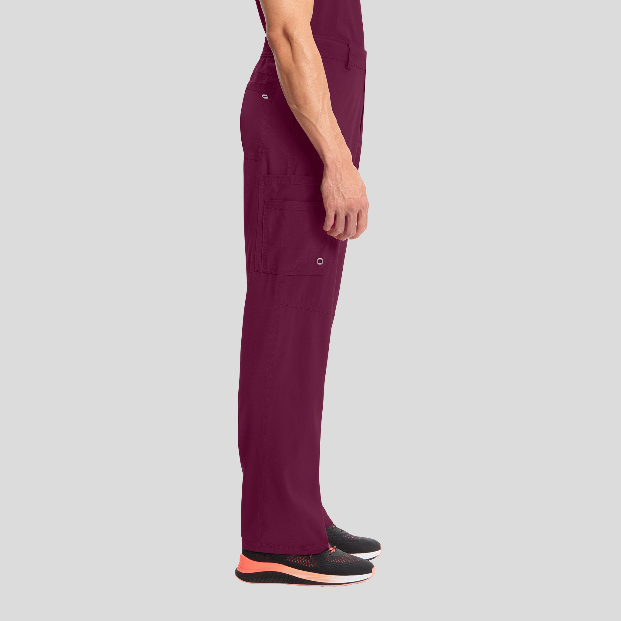 Men's Zip Fly Cargo Scrub Pant | Wine