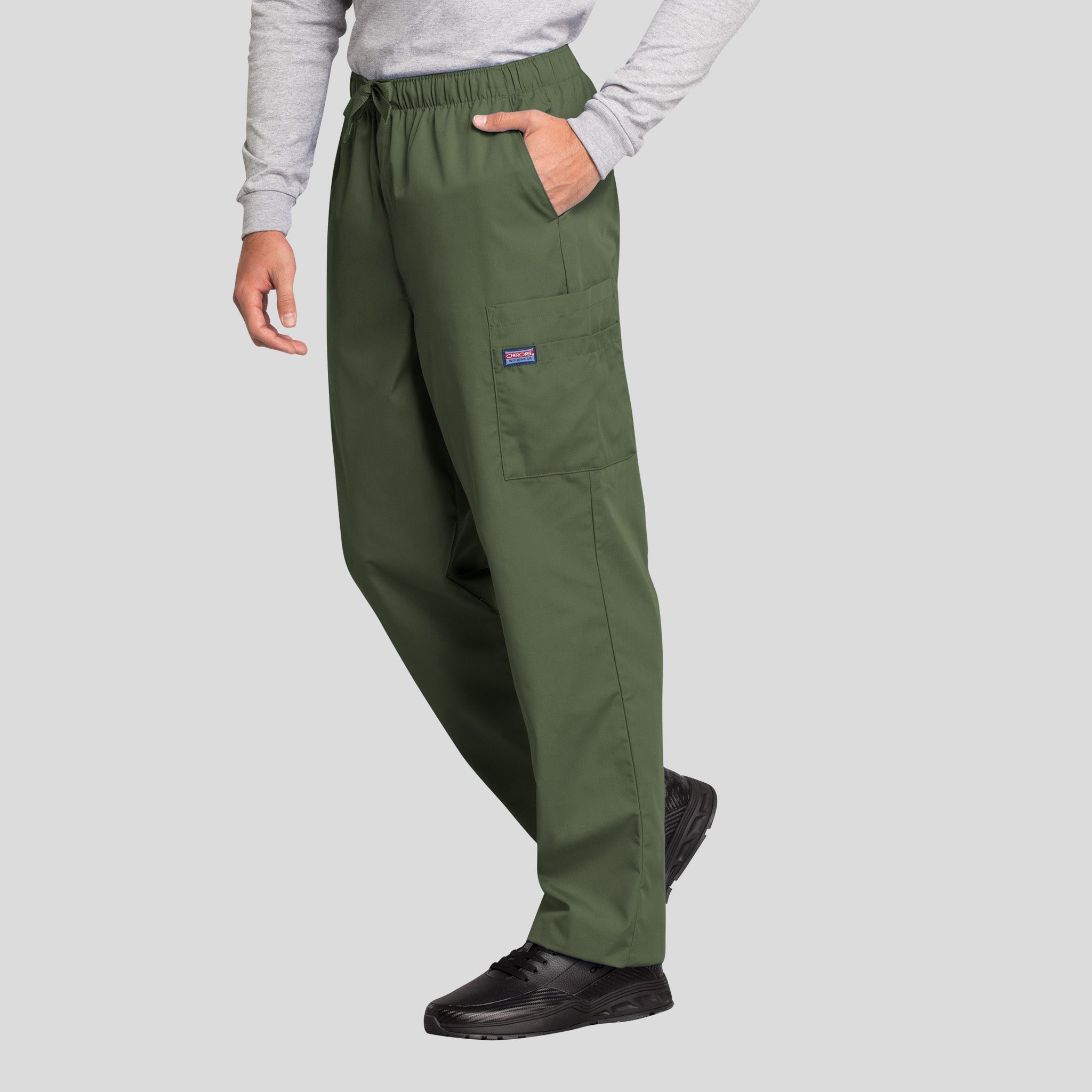 Men's Drawstring Cargo Scrub Pant | Olive