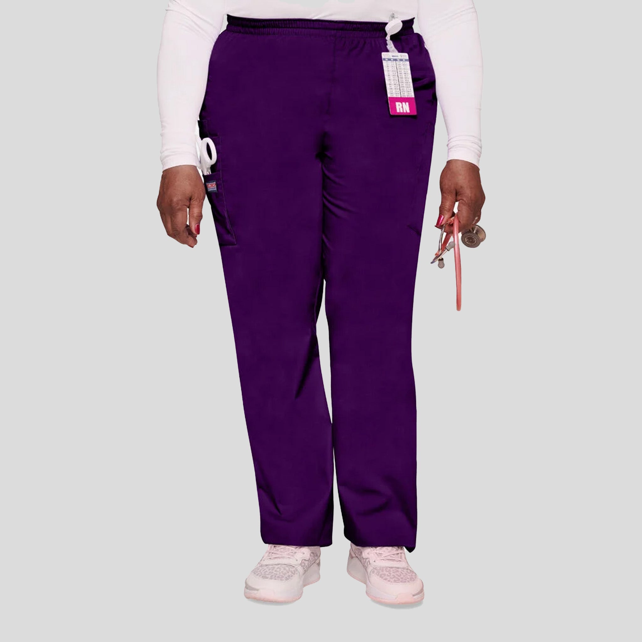 Elastic Waist Utility Scrub Pant | Eggplant