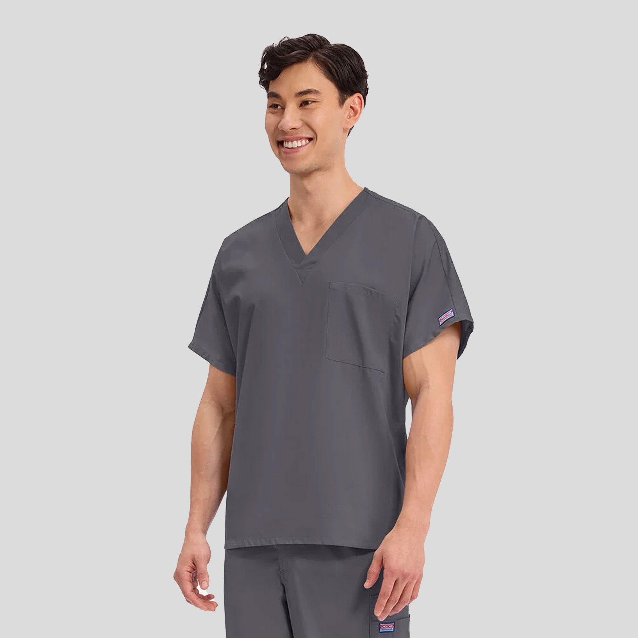 Unisex V-Neck 1 Pocket | Pewter