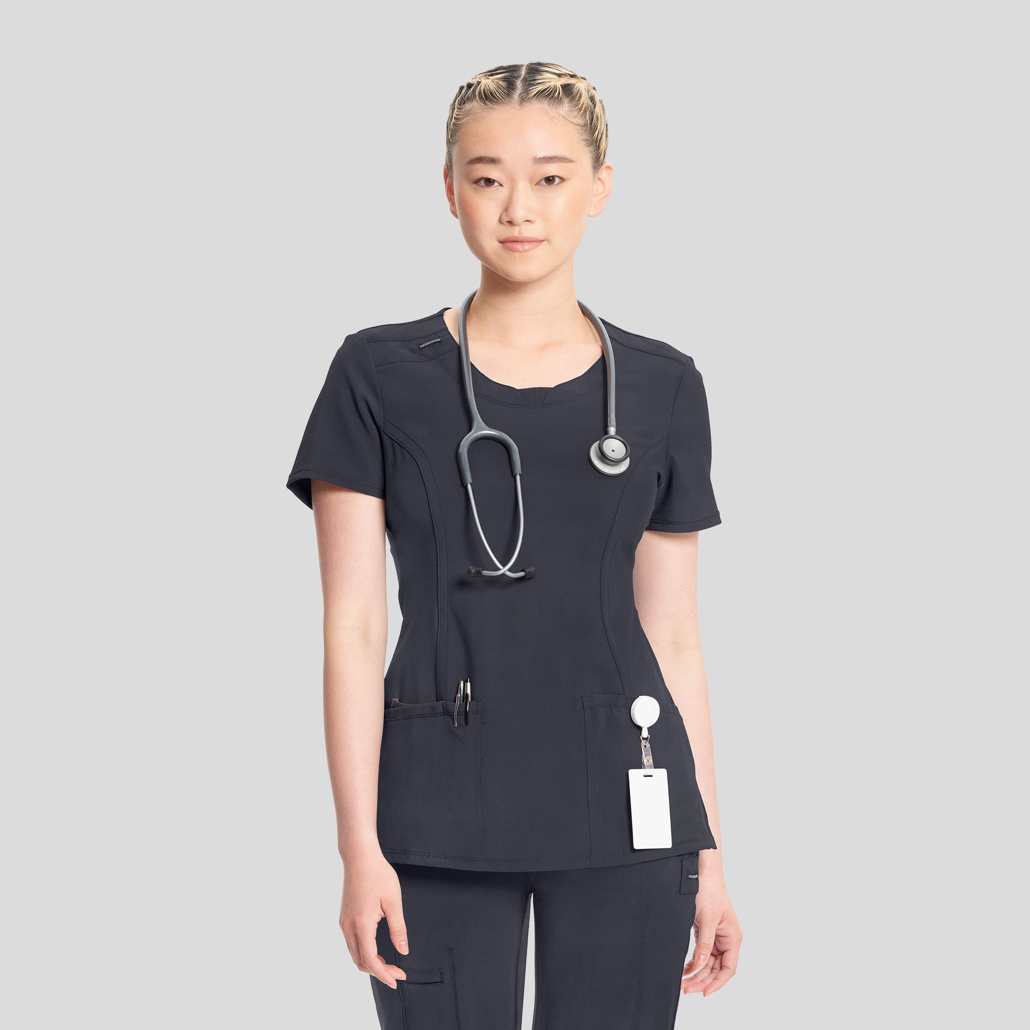 Women's Round Neck Top | Pewter