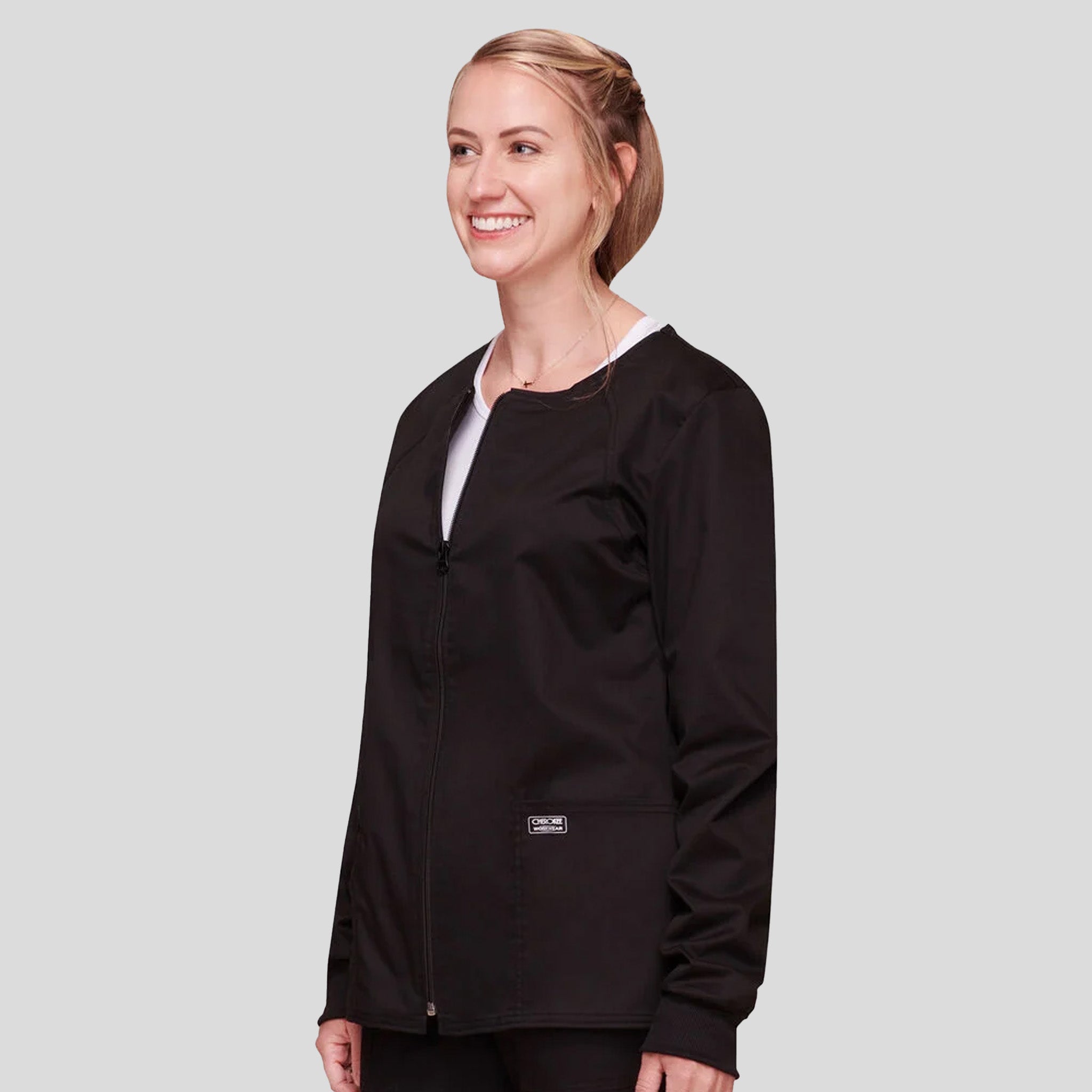 Women's Zip Front Warm Up | Black