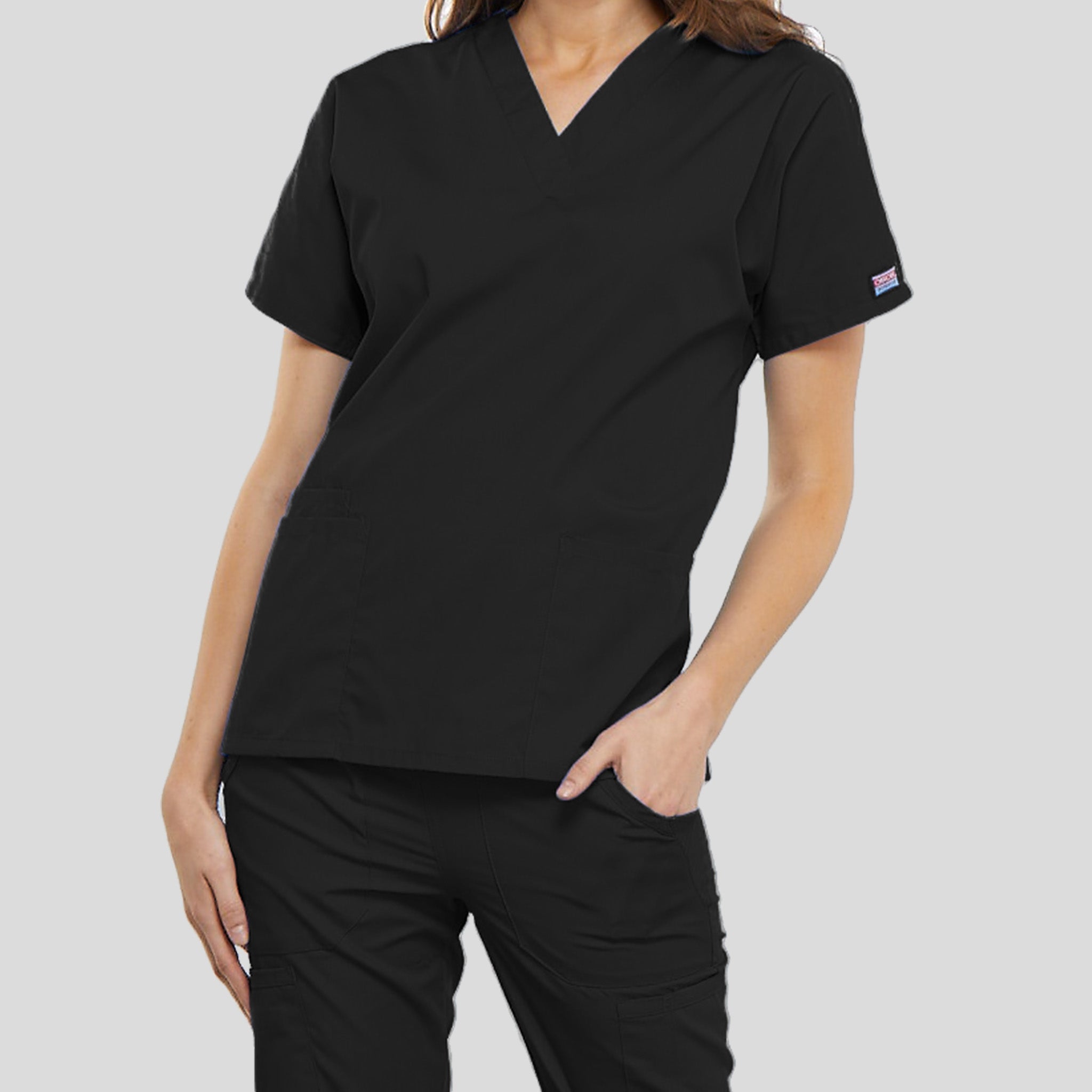 Women's V-Neck 2 Pocket | Black