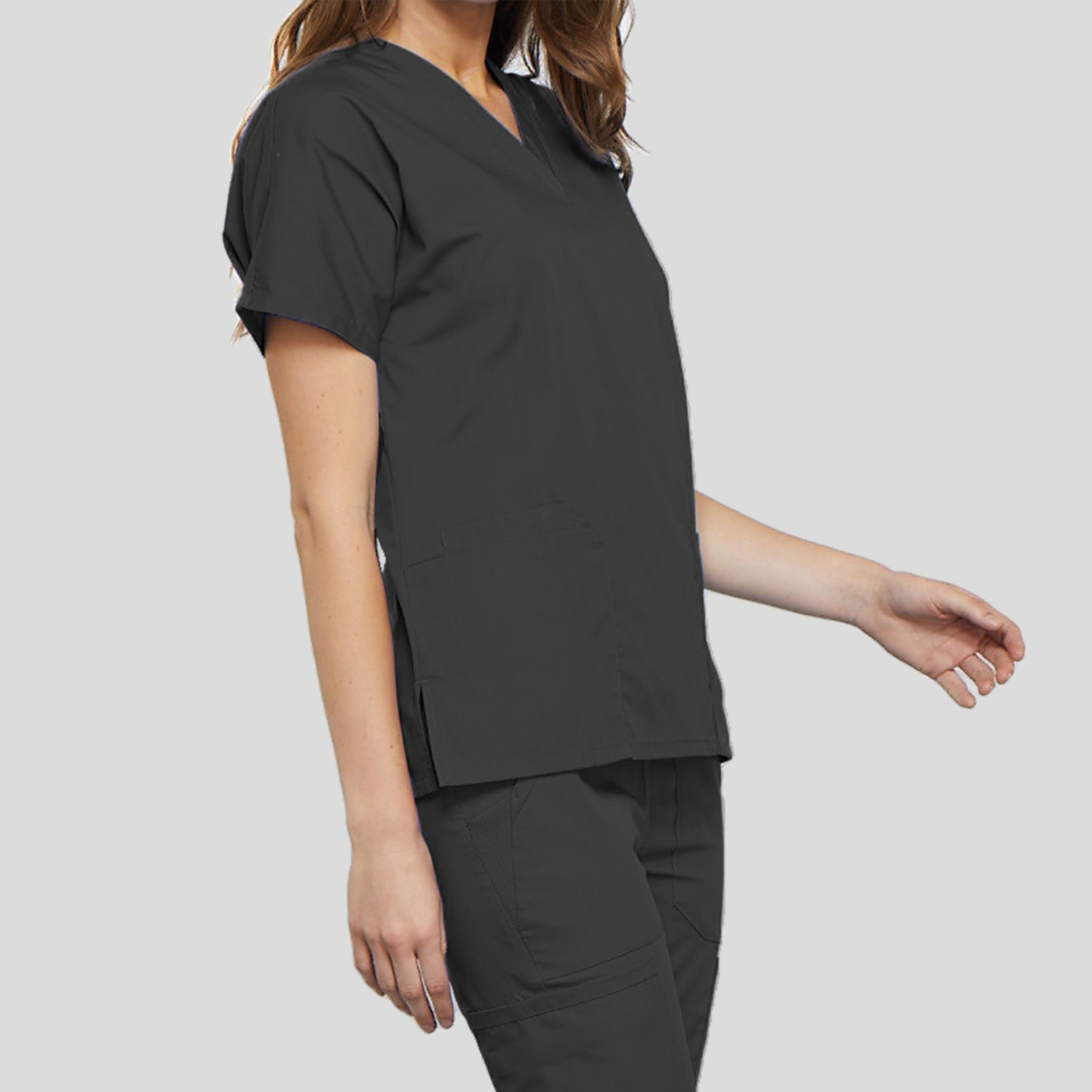 Women's V-Neck 2 Pocket | Pewter