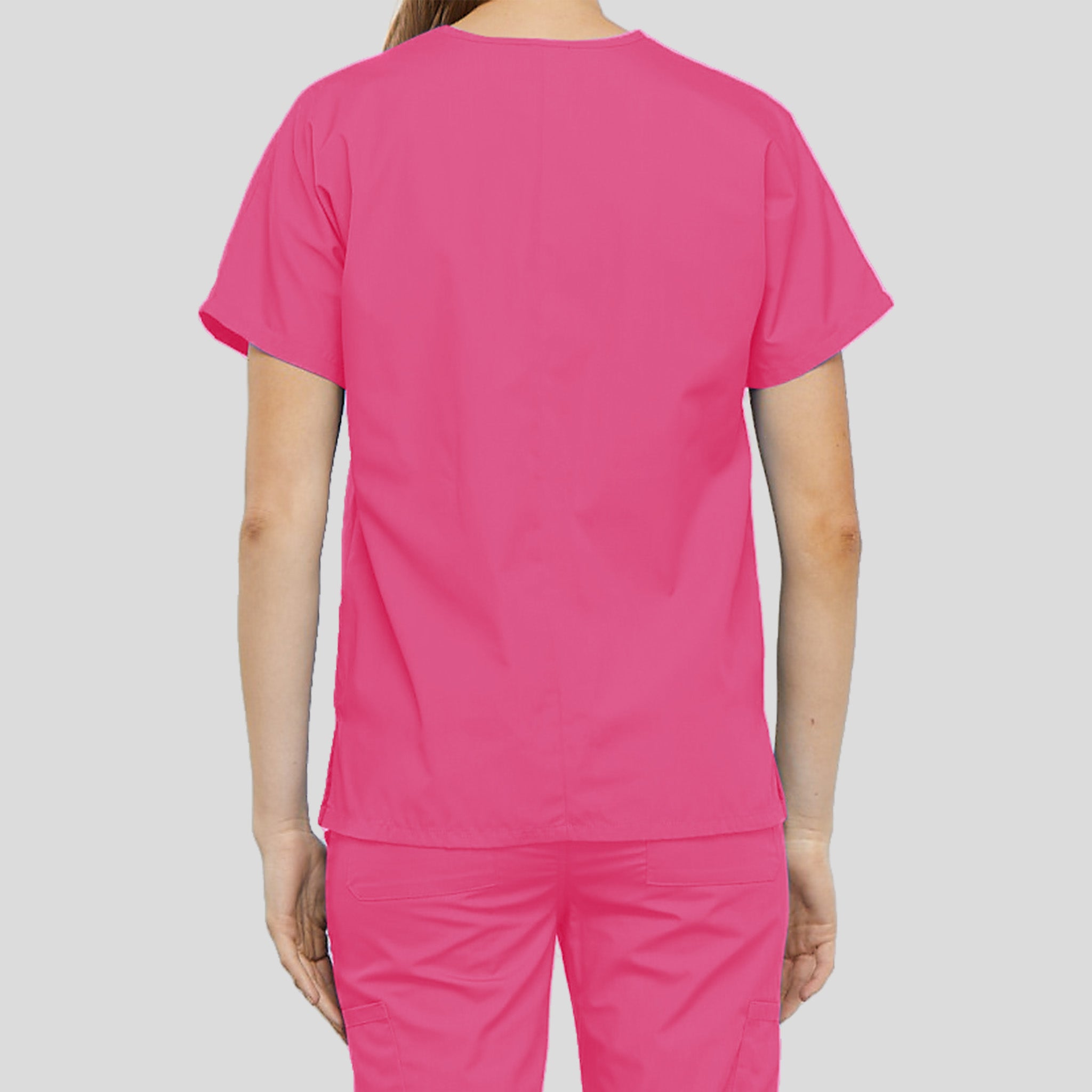 Women's V-Neck 2 Pocket | Shocking Pink