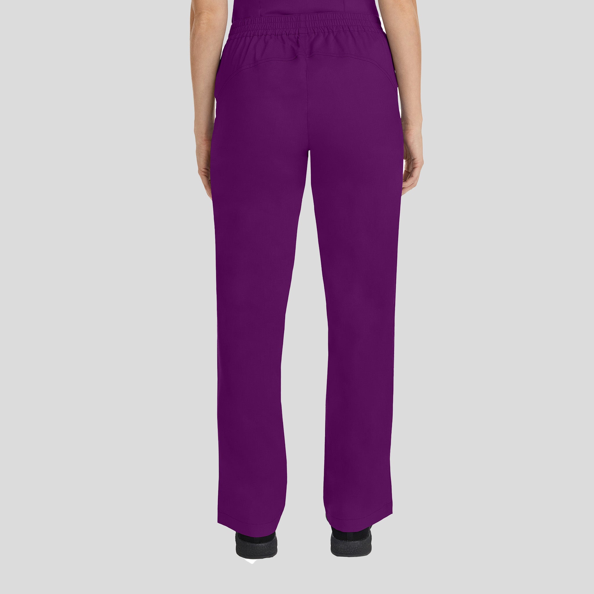 Taylor Elastic Waist Drawstring Scrub Pant | Eggplant