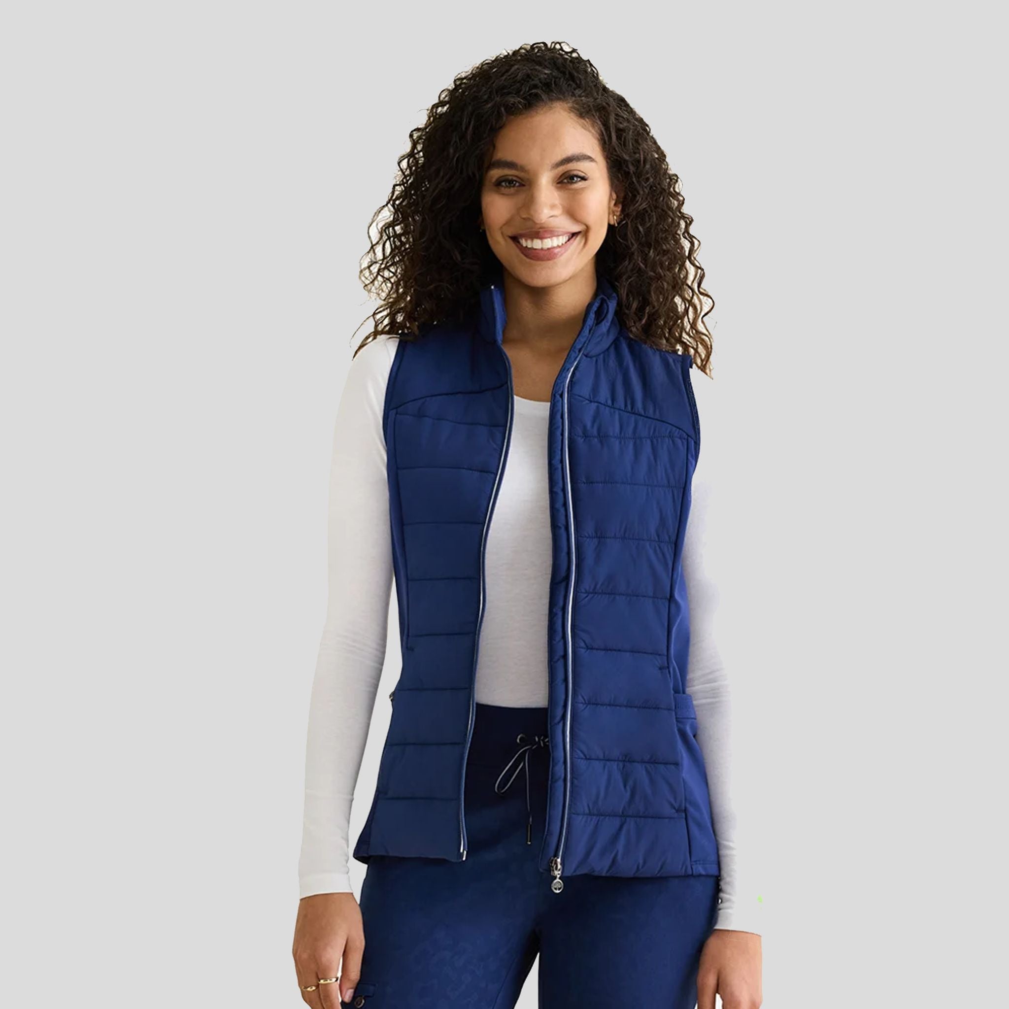 Khloe Sleeveless Jacket | Navy