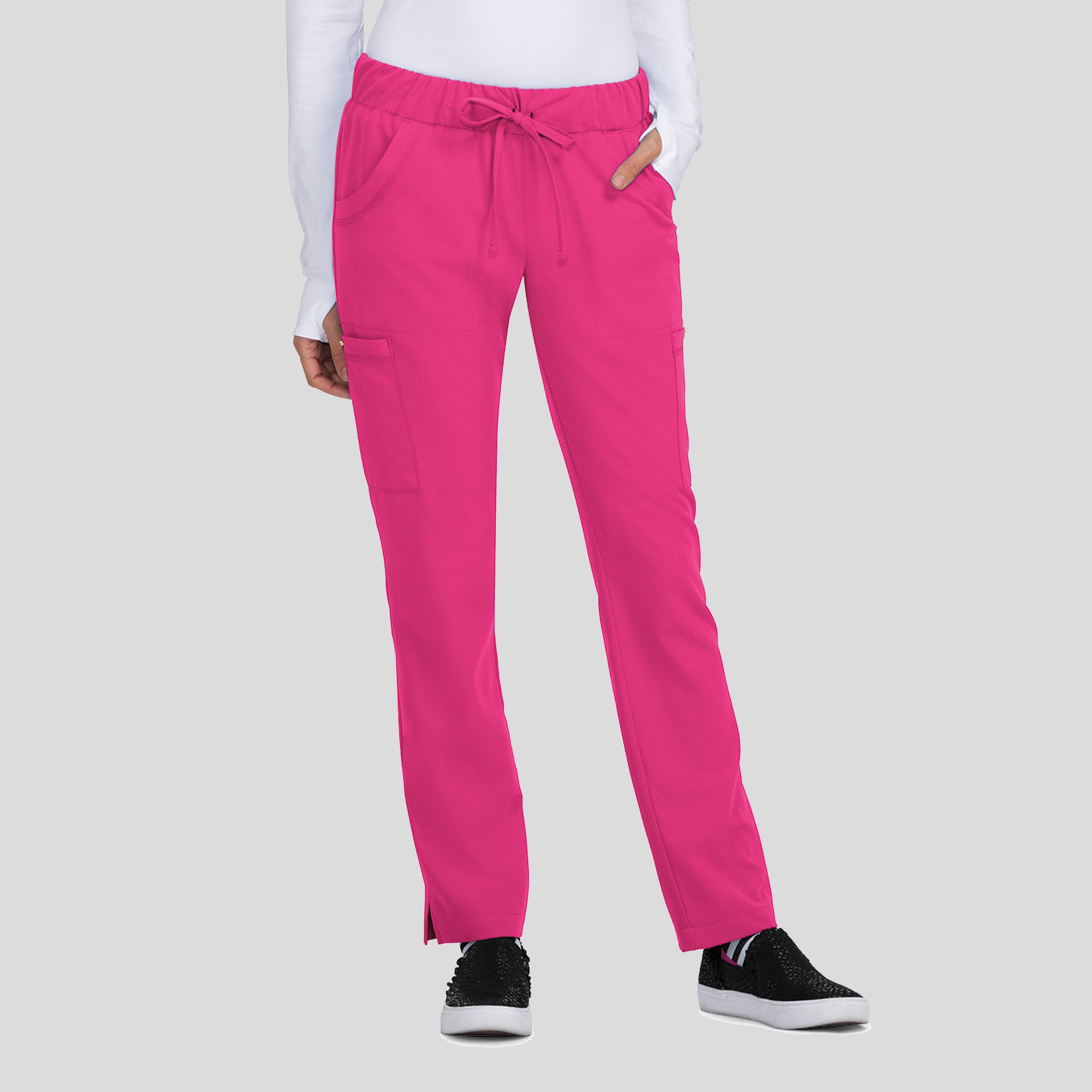 Betsey Johnson Buttercup Women's 6-Pocket Slim Fit Scrub Pants | Flamingo