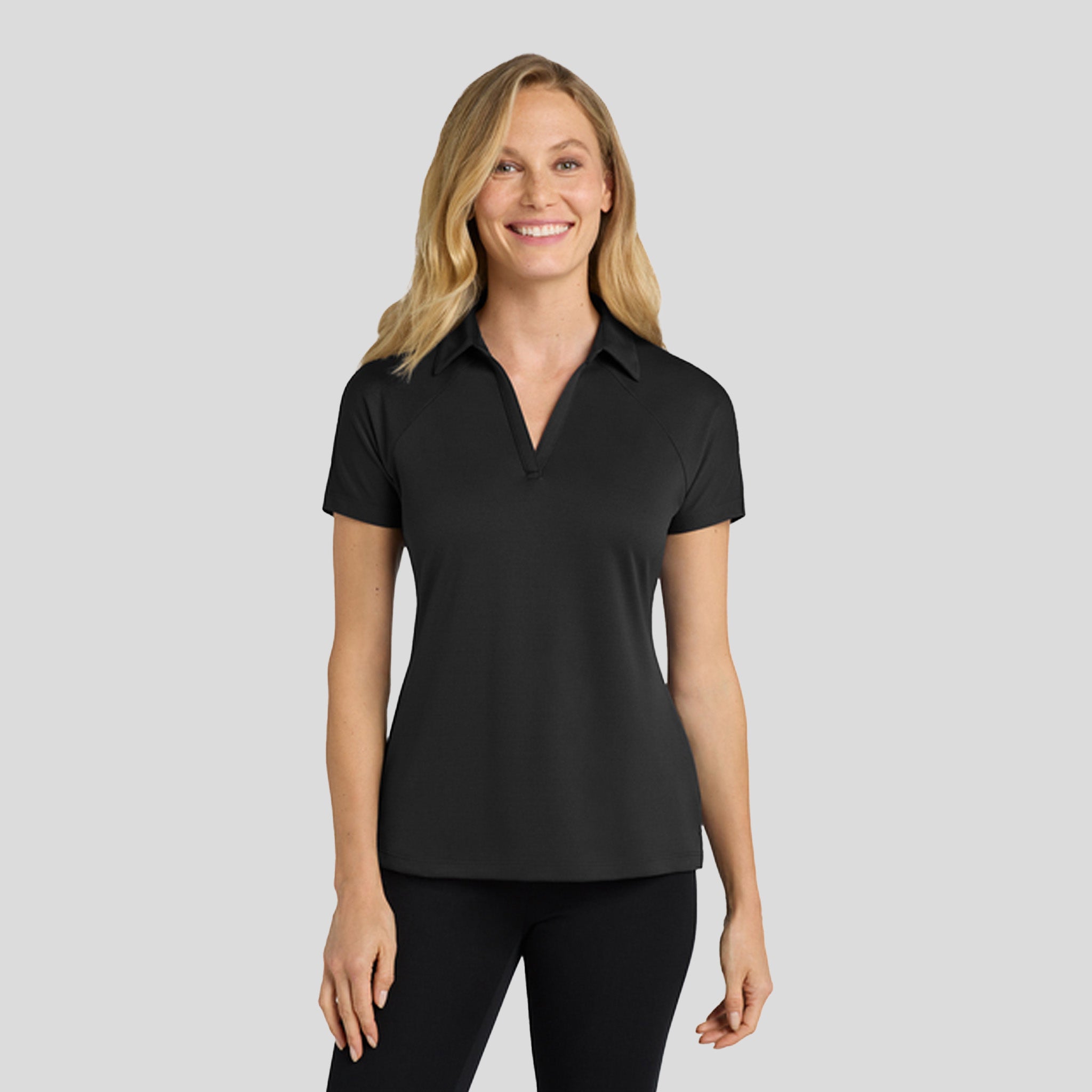Women's Crossover Raglan Polo | Black