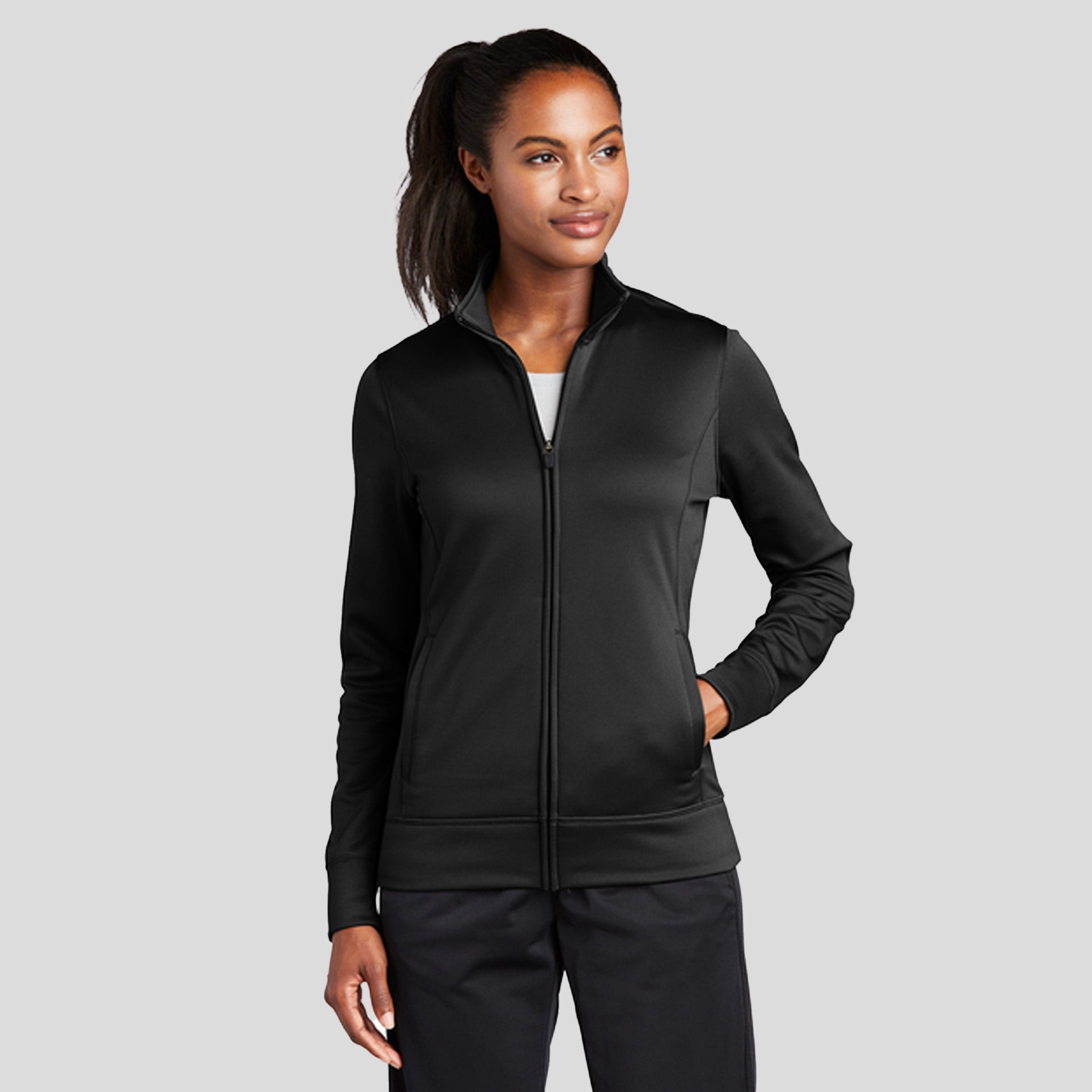 Women's Sport-Wickยฎ Fleece Full-Zip Jacket | Black