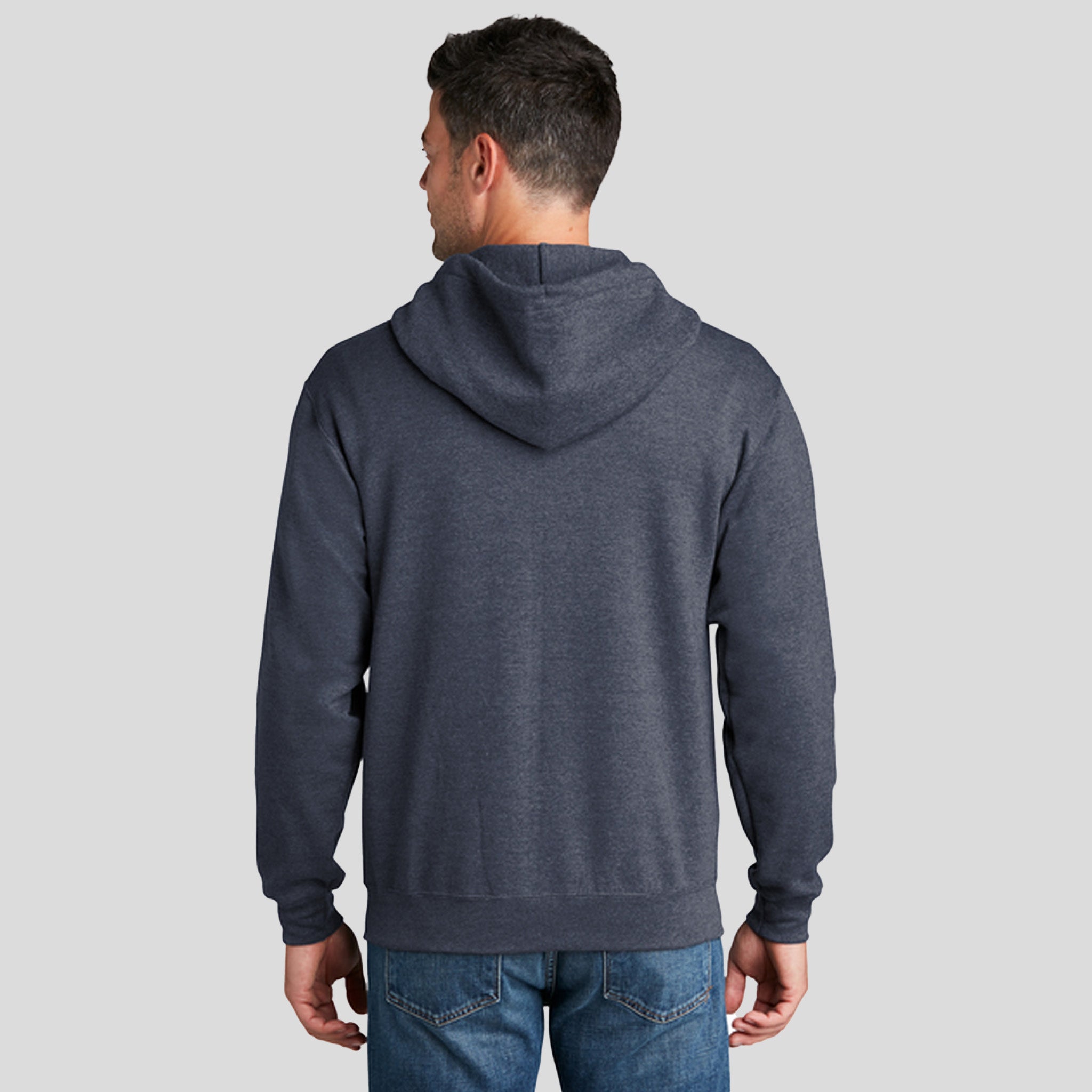 Core Fleece Full-Zip Hooded Sweatshirt | Heather Navy