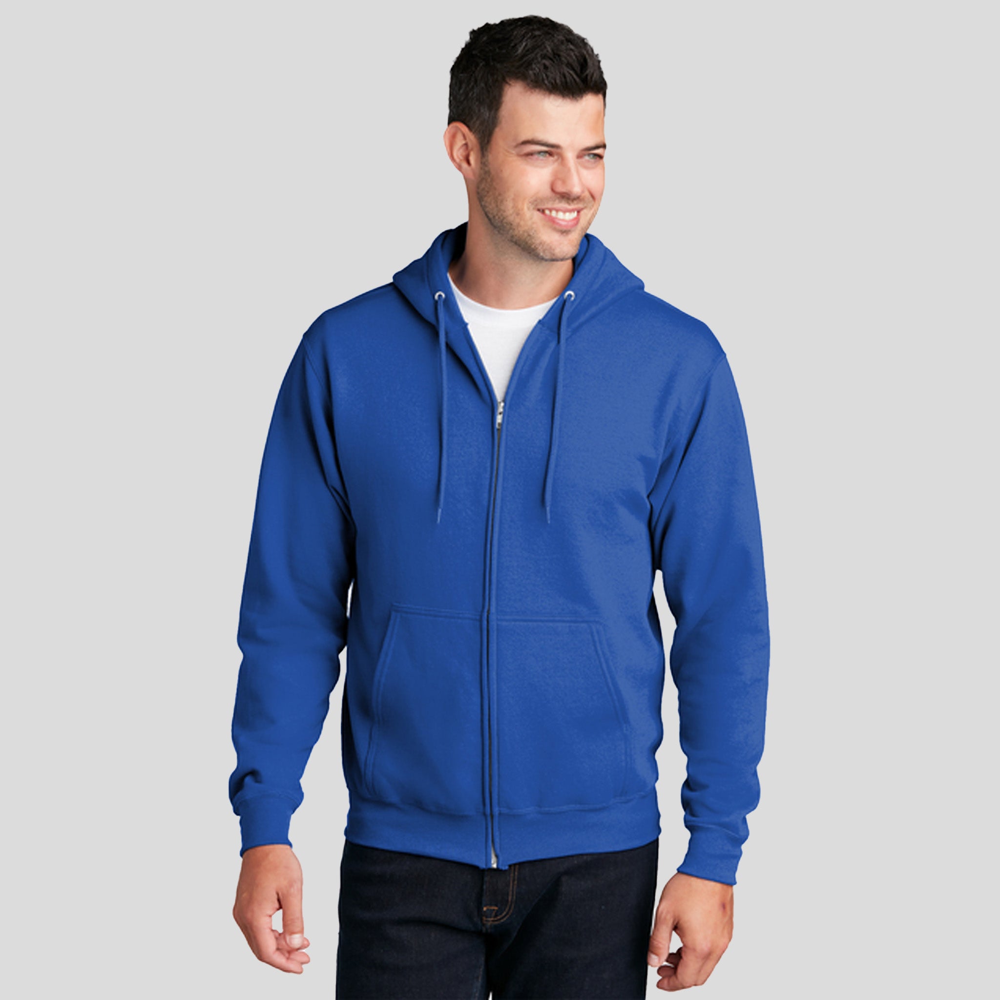 Core Fleece Full-Zip Hooded Sweatshirt | Royal