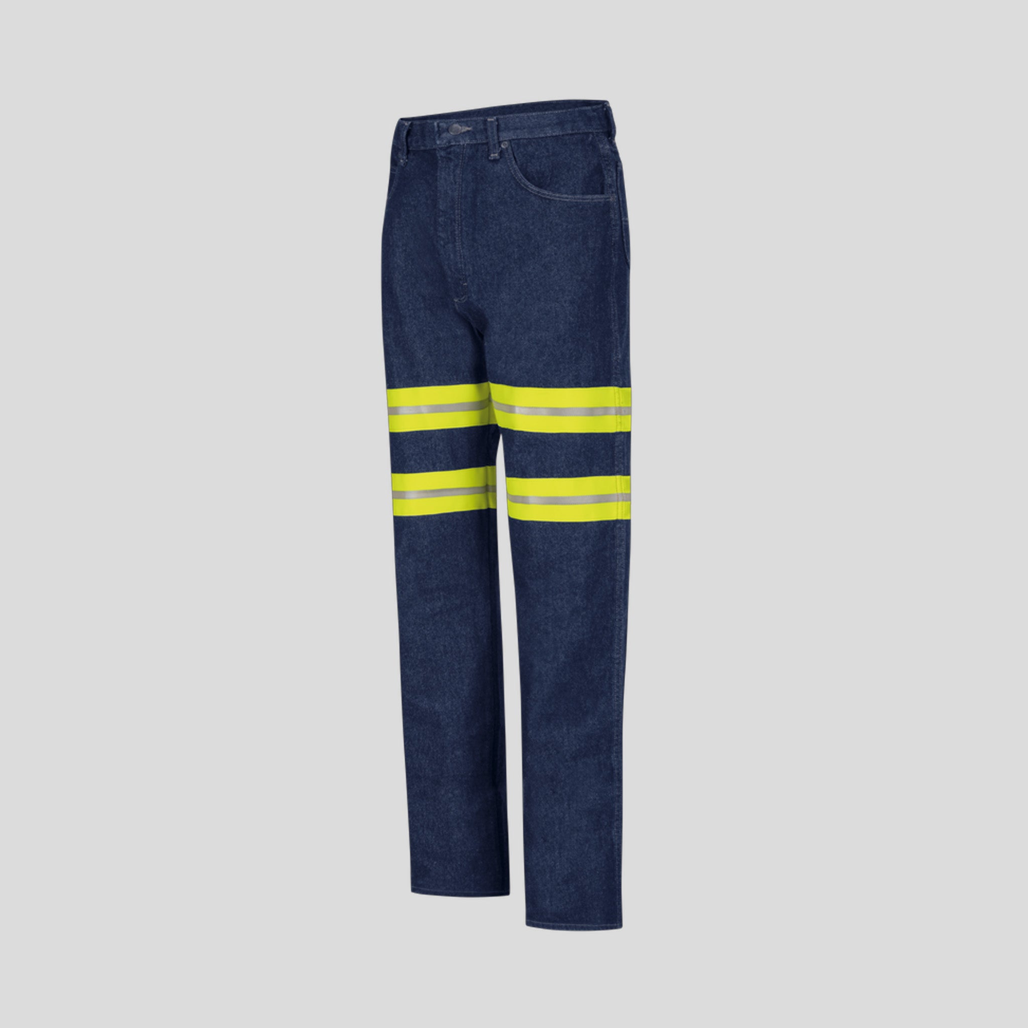 Men's Relaxed Fit Jean | Denim/Yellow Visibility Trim