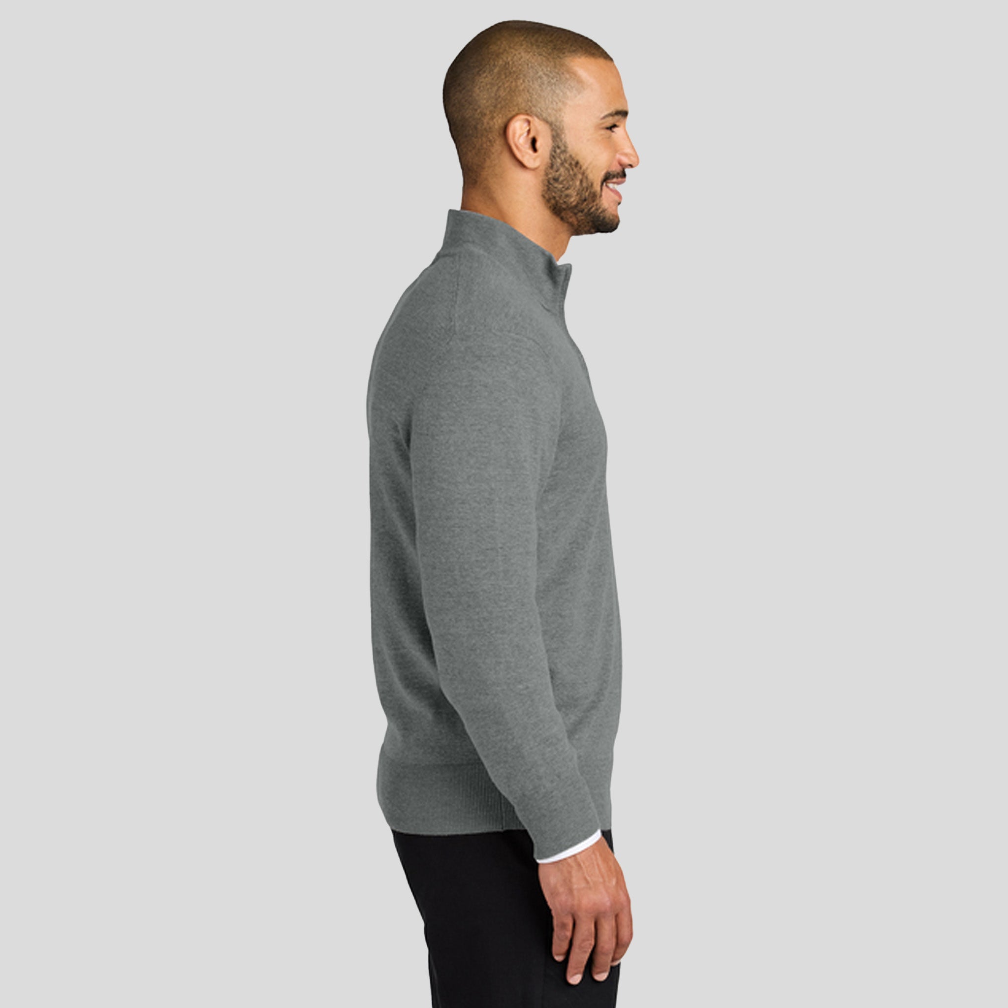 Easy Care 1/4-Zip Sweater | Medium Heather Grey