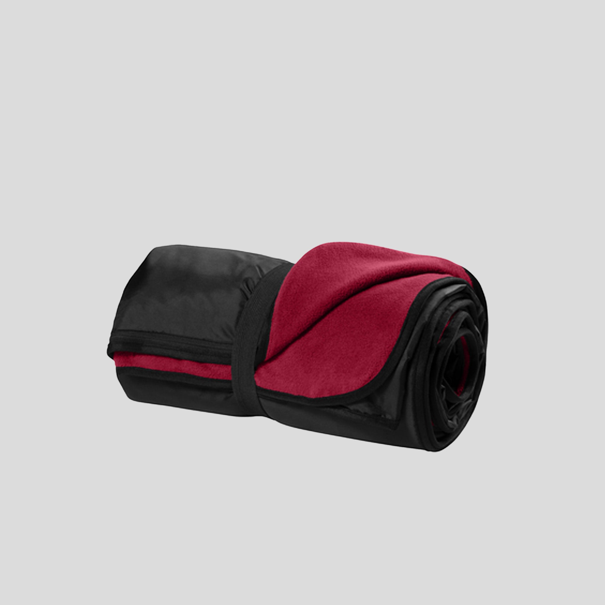 Fleece & Poly Travel Blanket | Rich Red/Black