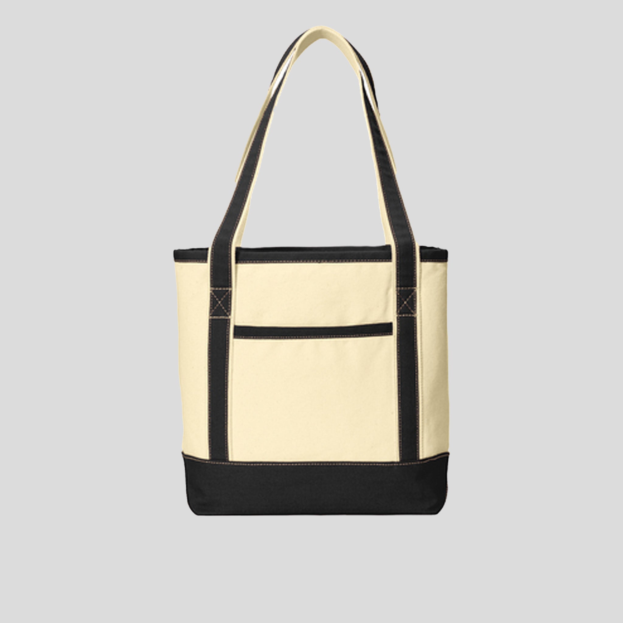 Medium Cotton Canvas Tote | Natural/Black