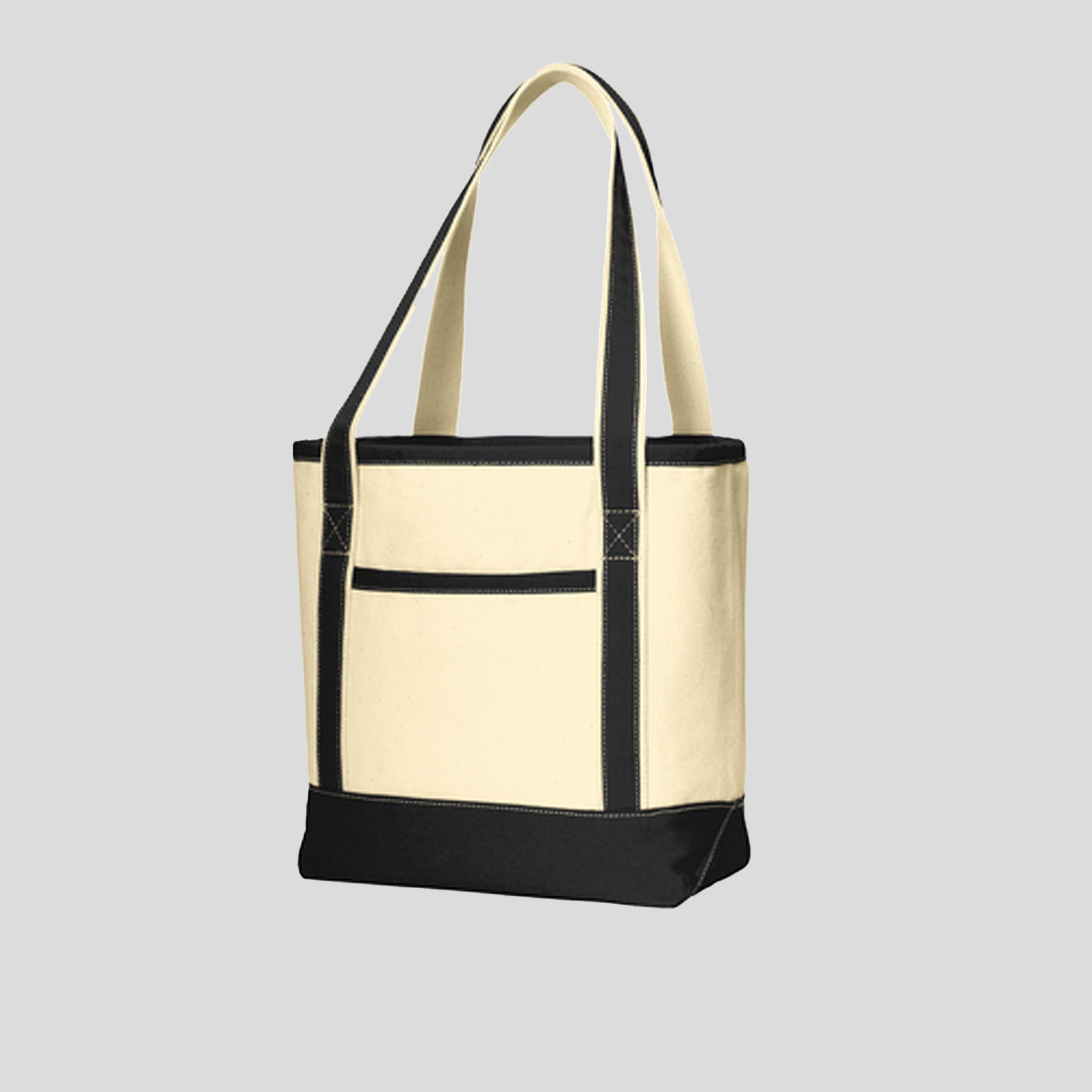 Medium Cotton Canvas Tote | Natural/Black