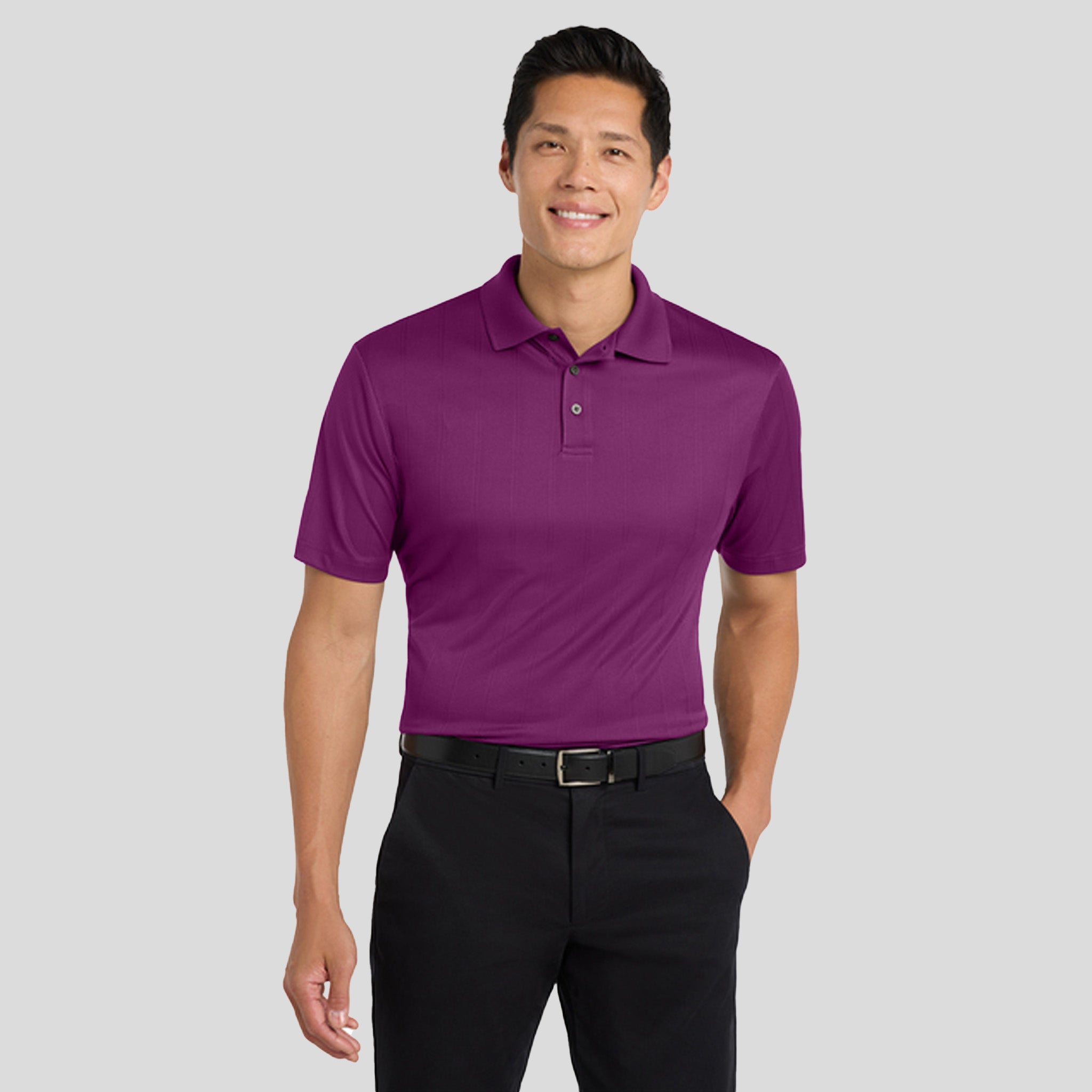 Performance Fine Jacquard Polo | Violet Purple