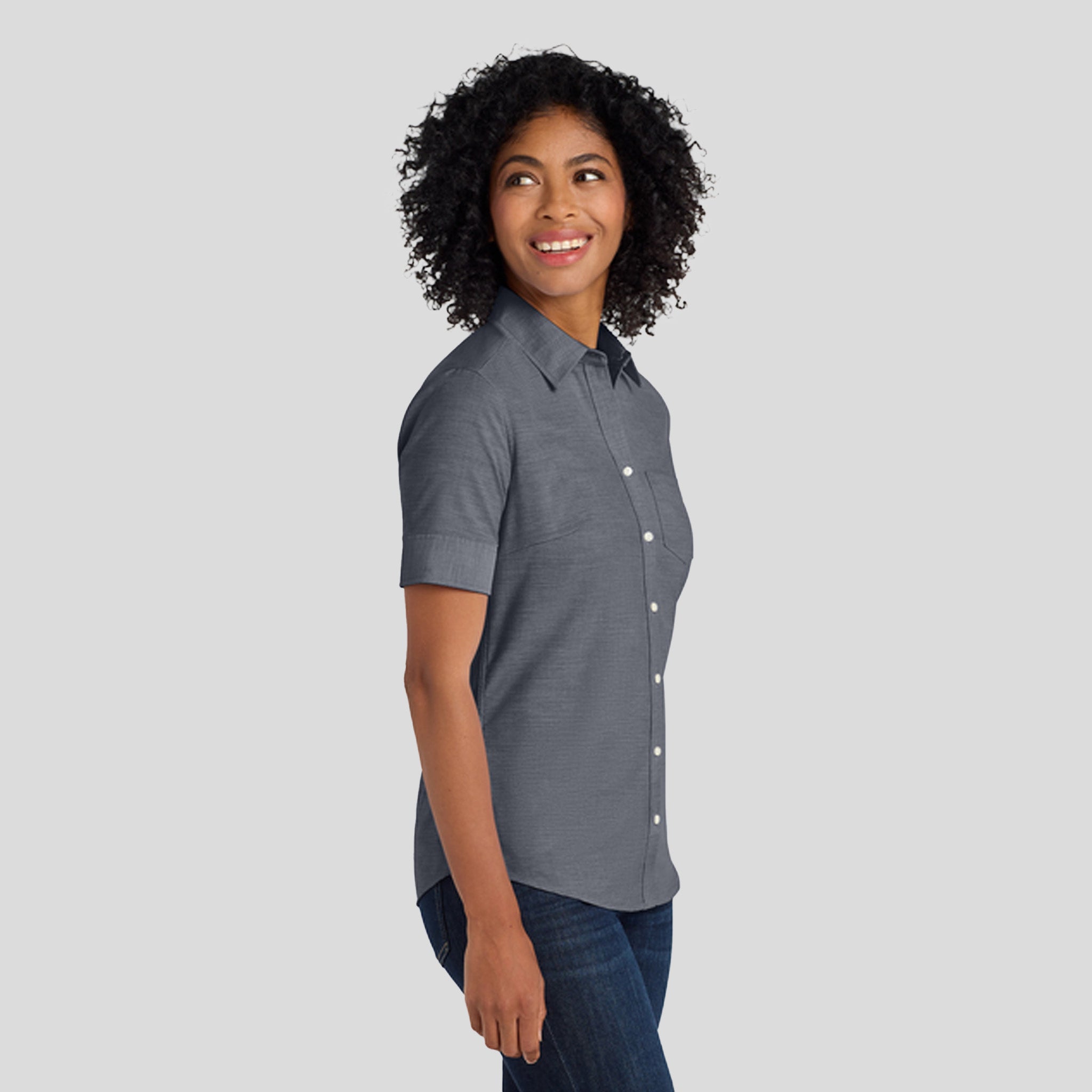 Women's Short Sleeve SuperProβ’ Oxford Shirt | Black
