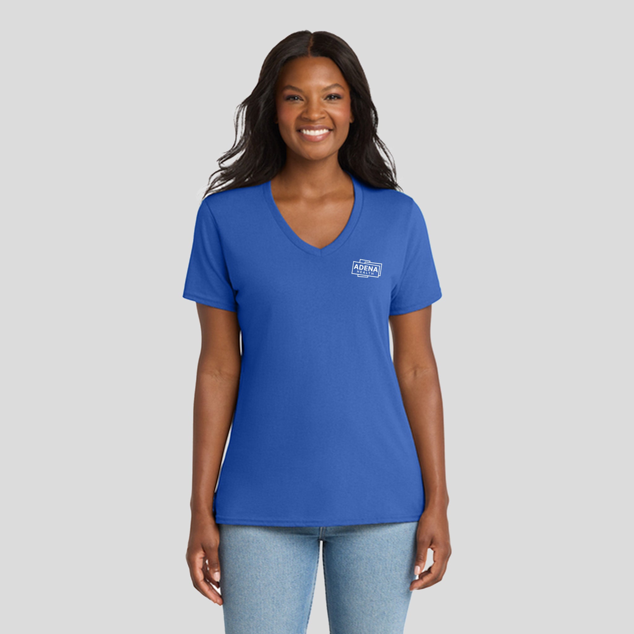 Adena Core Cotton V-Neck Tee | Royal