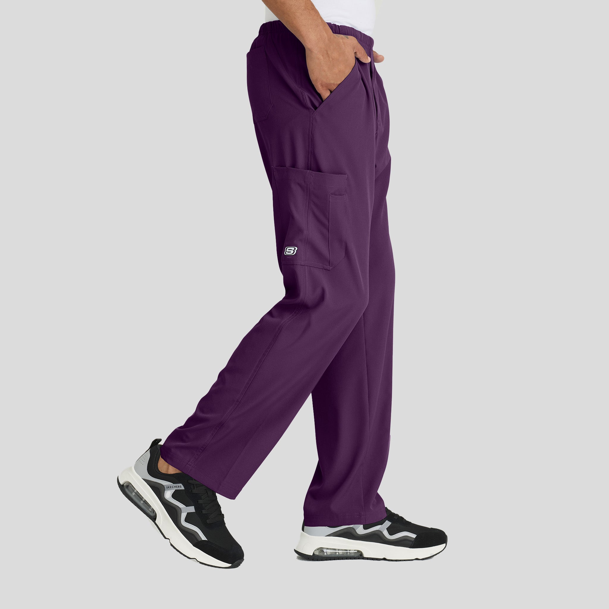 Men's Structure 4-Pockets Zip-Fly Scrub Pant | Eggplant