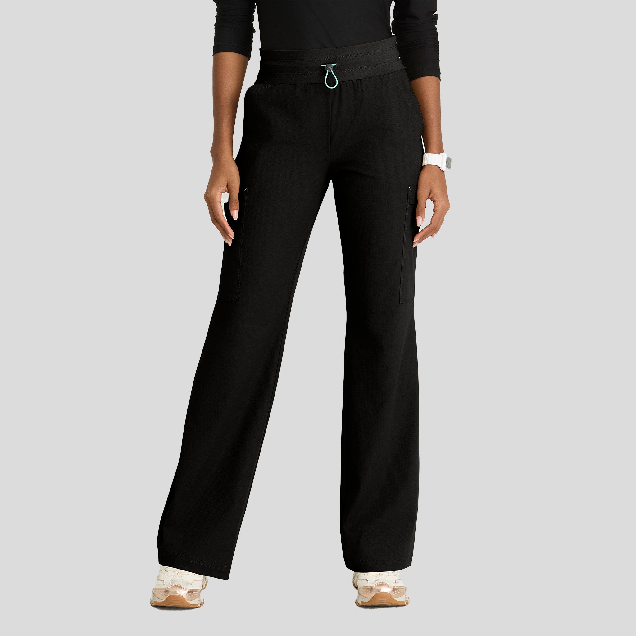 Explore 5-Pocket Knit Waistband Fit & Flare Pant  | Black