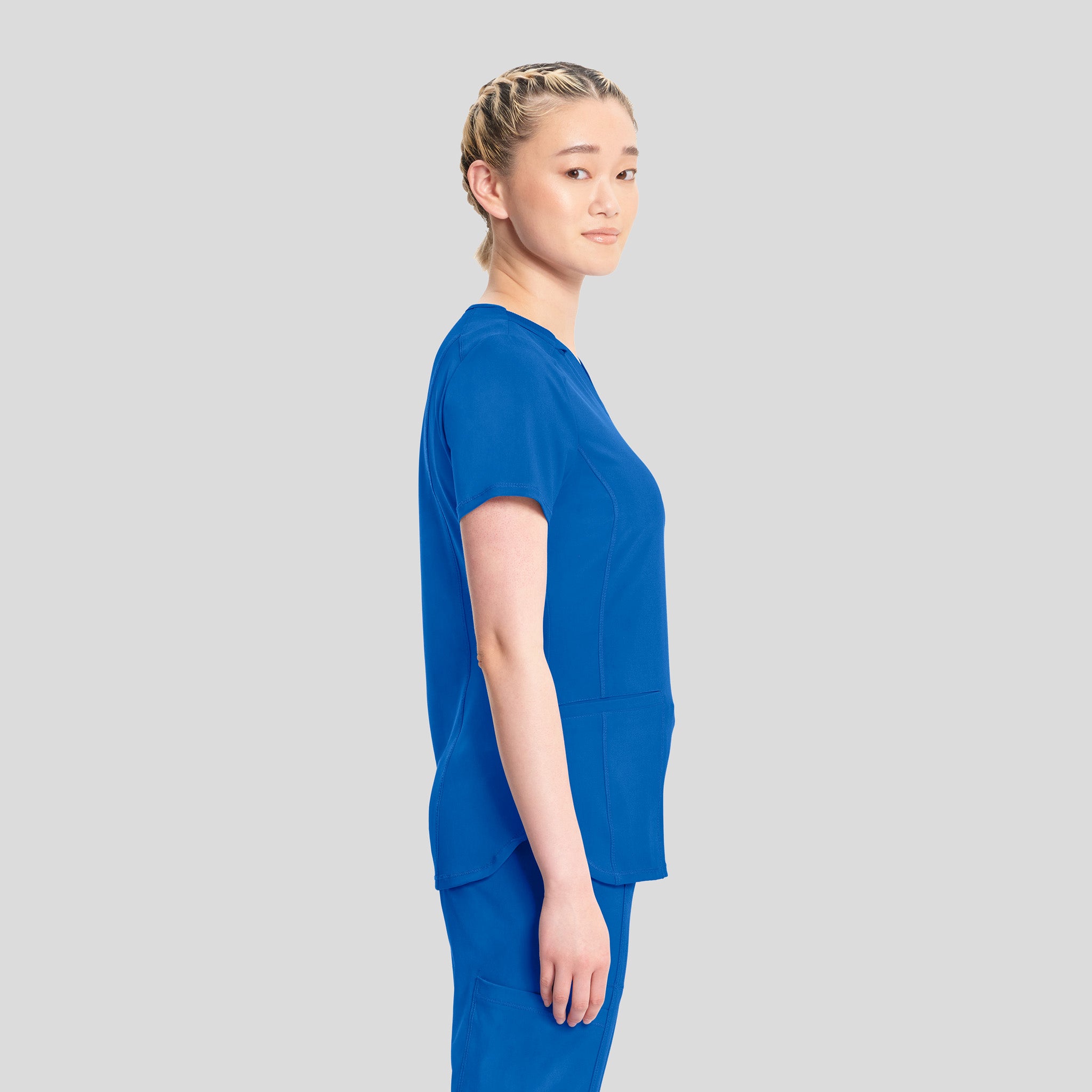 Infinity V-Neck Solid Scrub Top | Royal