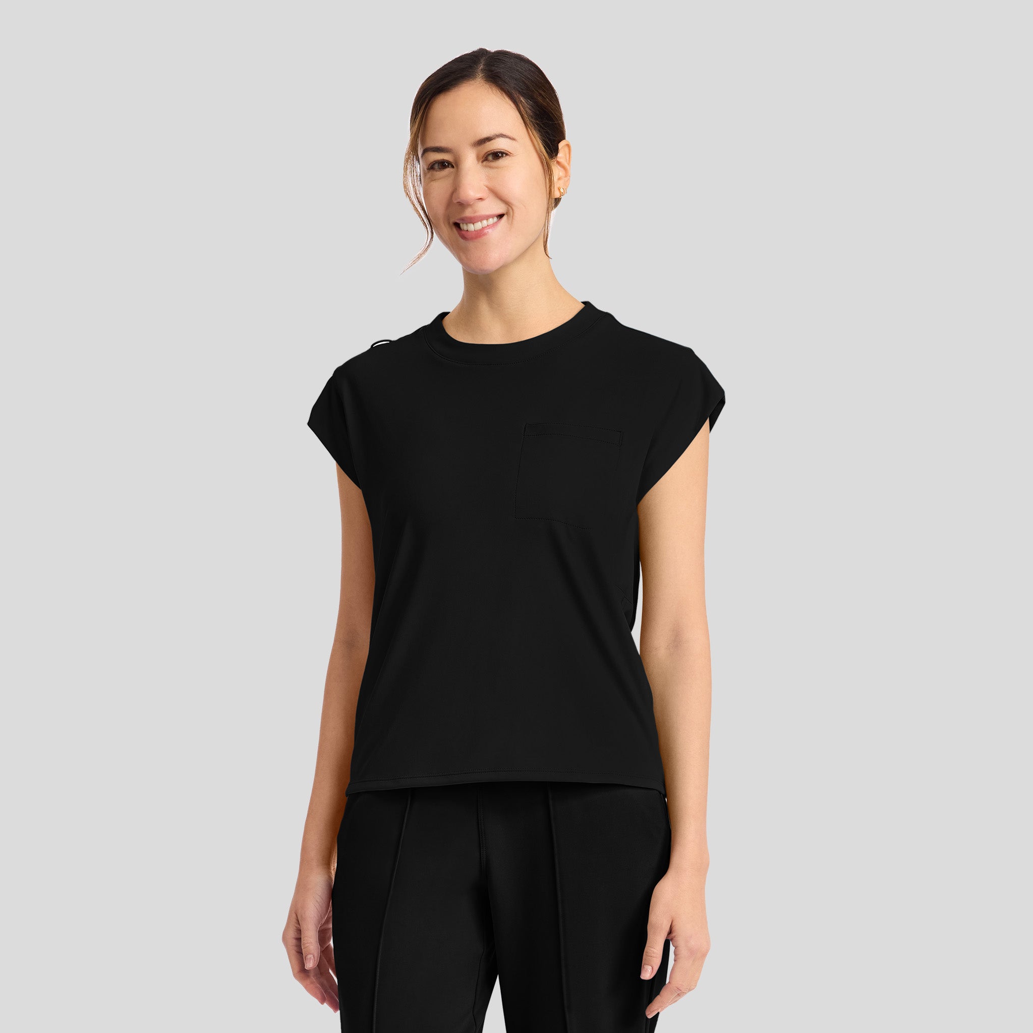 Achieve Crew Neck Scrub Top | Black