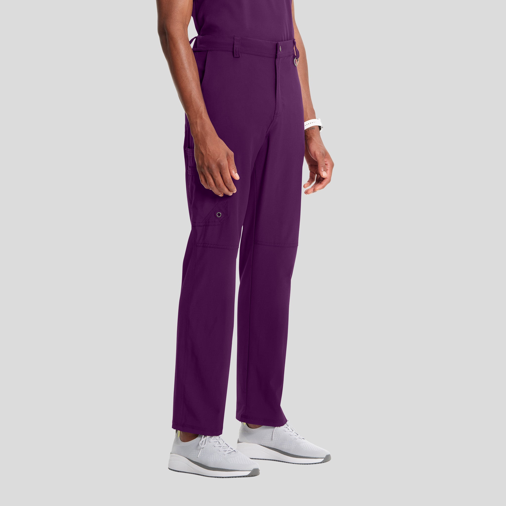 Men's Zip Fly Cargo Scrub Pant | Eggplant