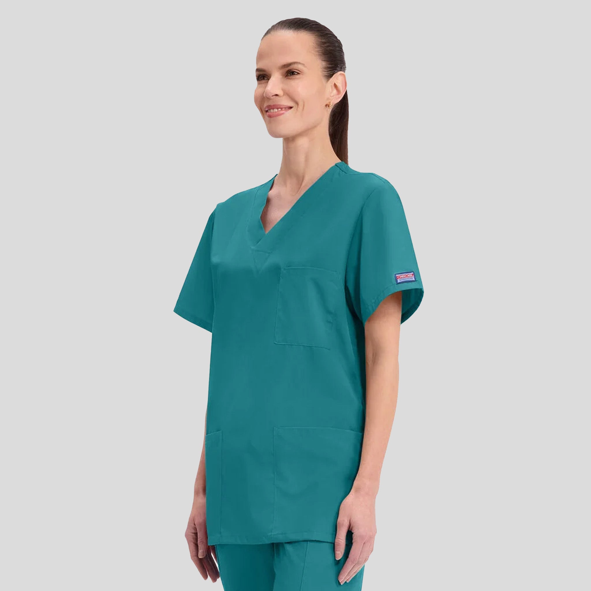 Unisex V-Neck 3 Pocket | Teal