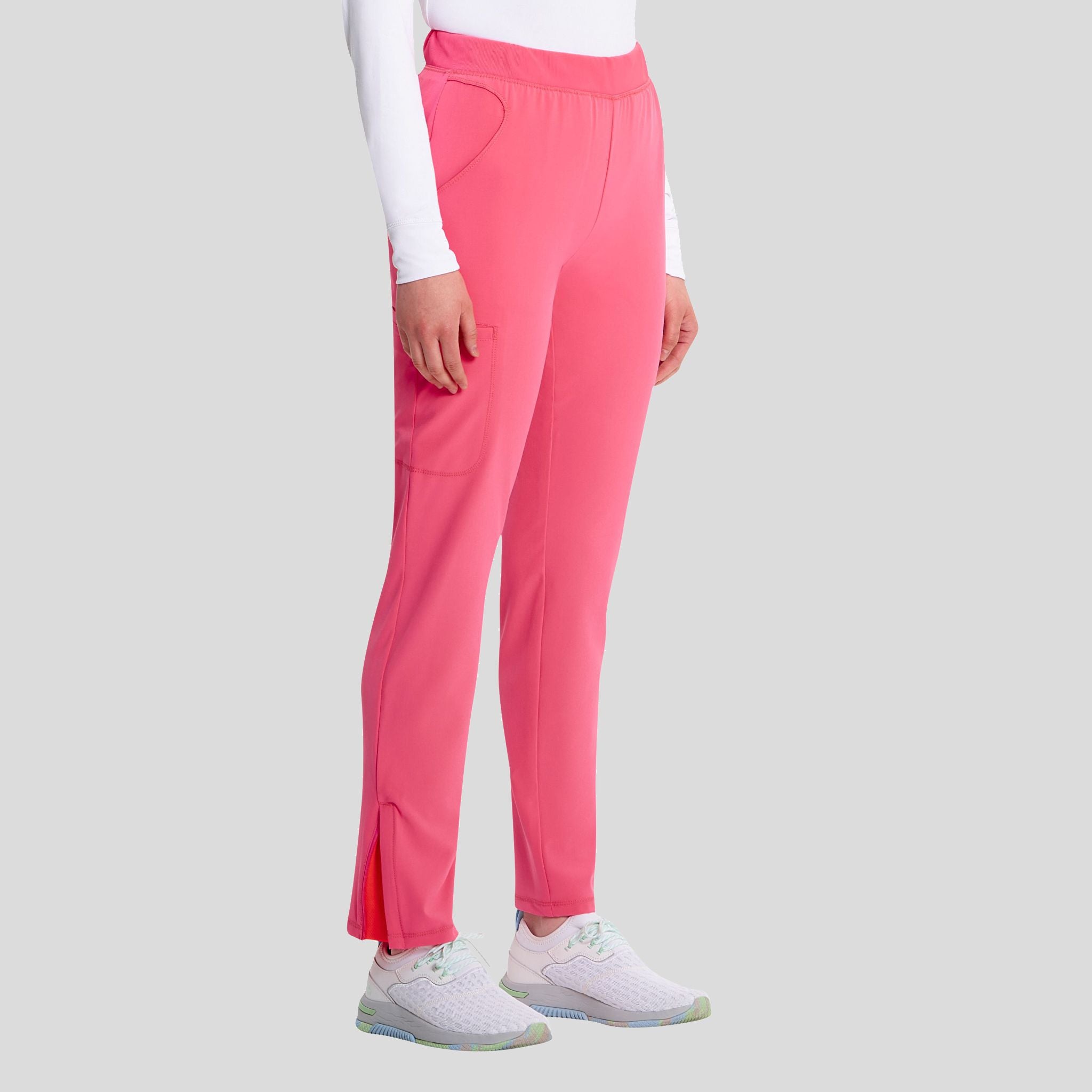Mid Rise Pull-on Tapered Leg Cargo Pant | Power Pink
