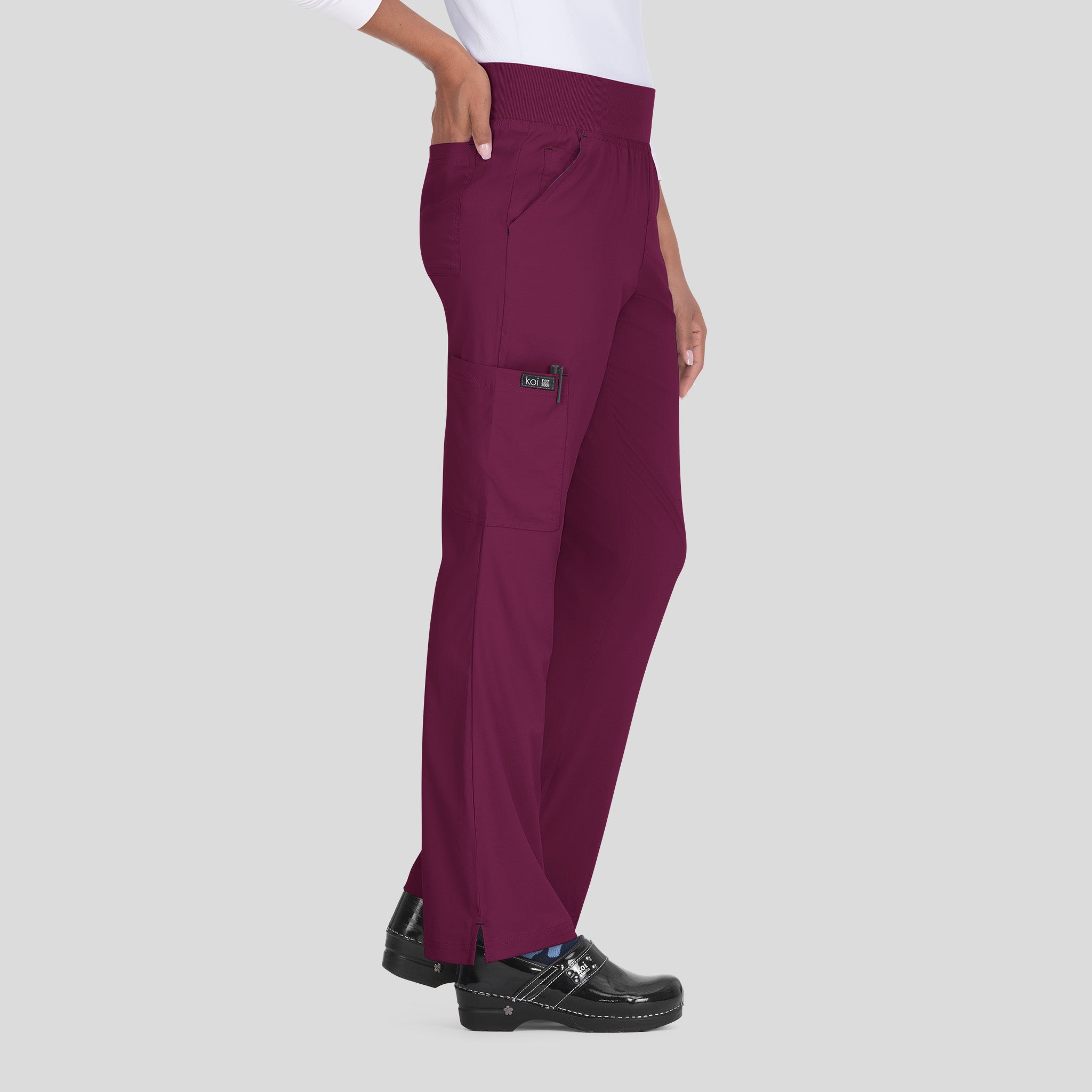 Laurie Women's 6-Pocket Yoga-Style Scrub Pants | Wine