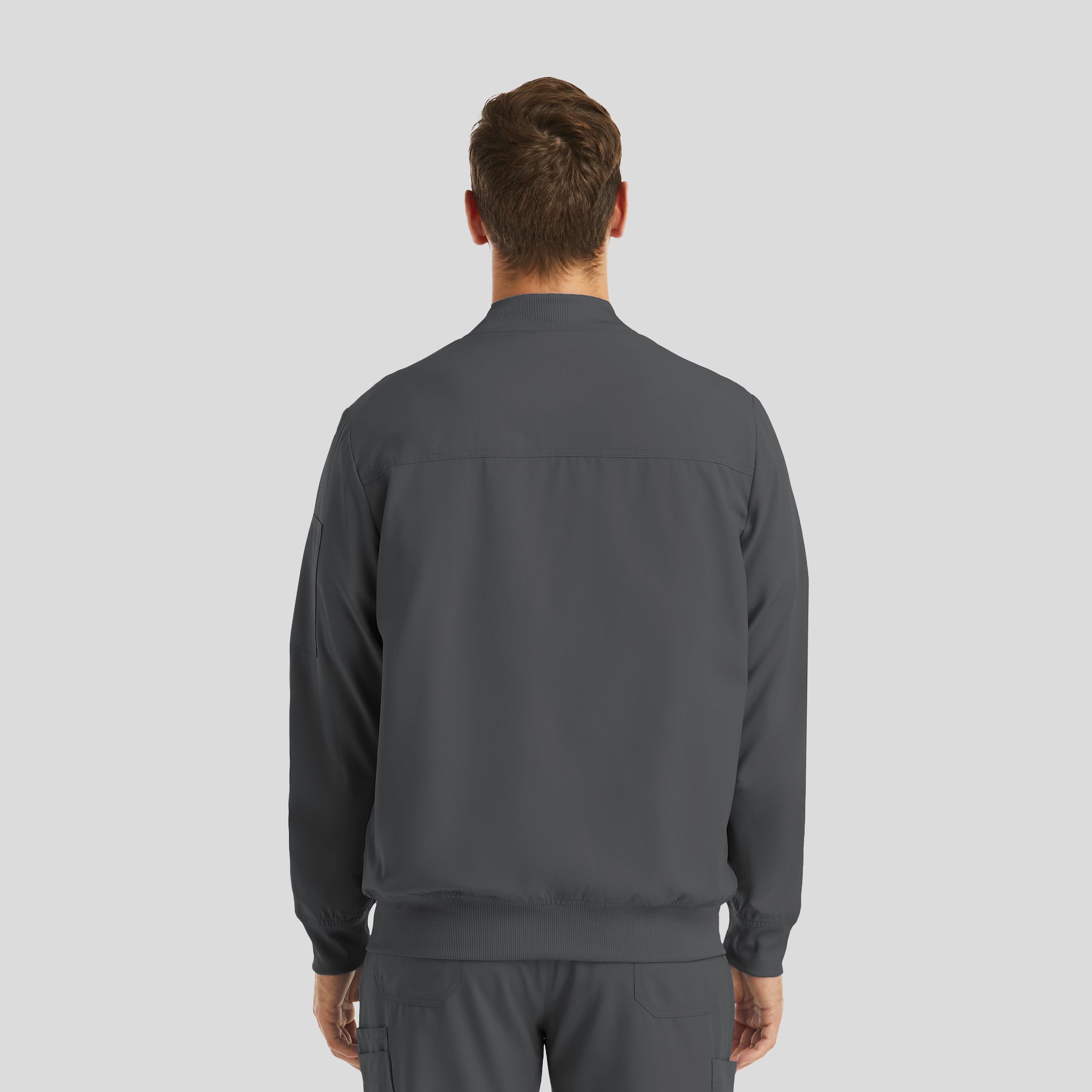 Men’s Full Zip Bomber Jacket | Pewter
