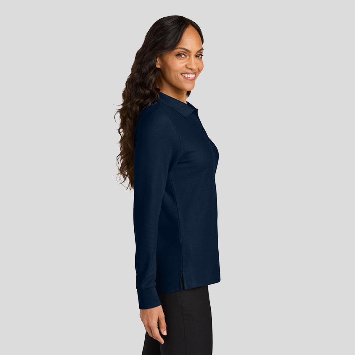 Women’s Wearever Signature Pique Long Sleeve Polo | River Blue Navy