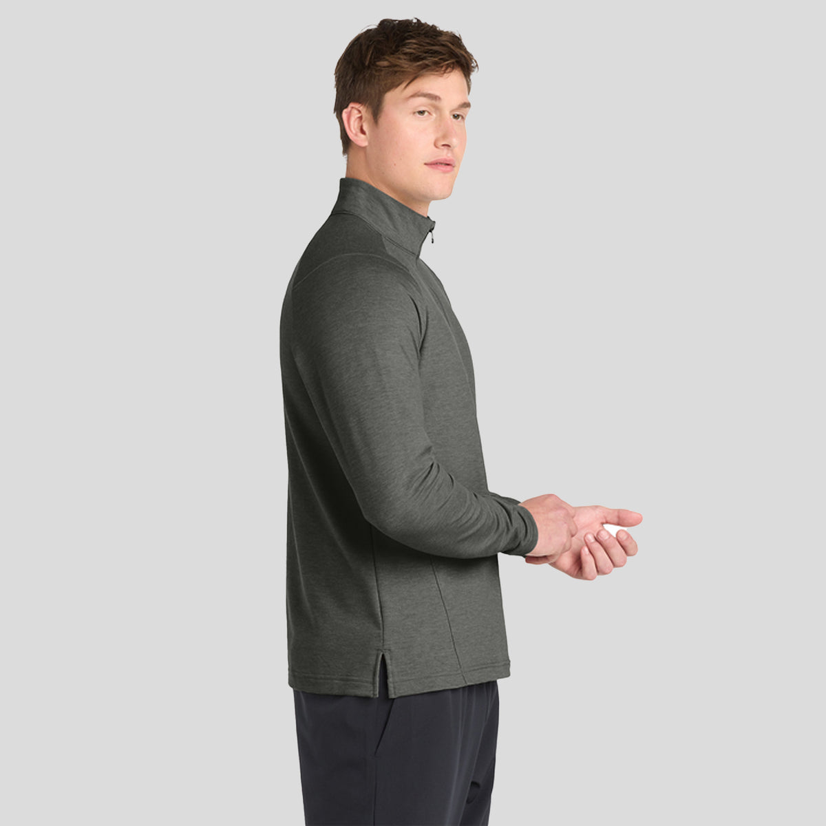 Men's Sport-Wick® Flex Fleece 1/4-Zip | Dark Grey Heather
