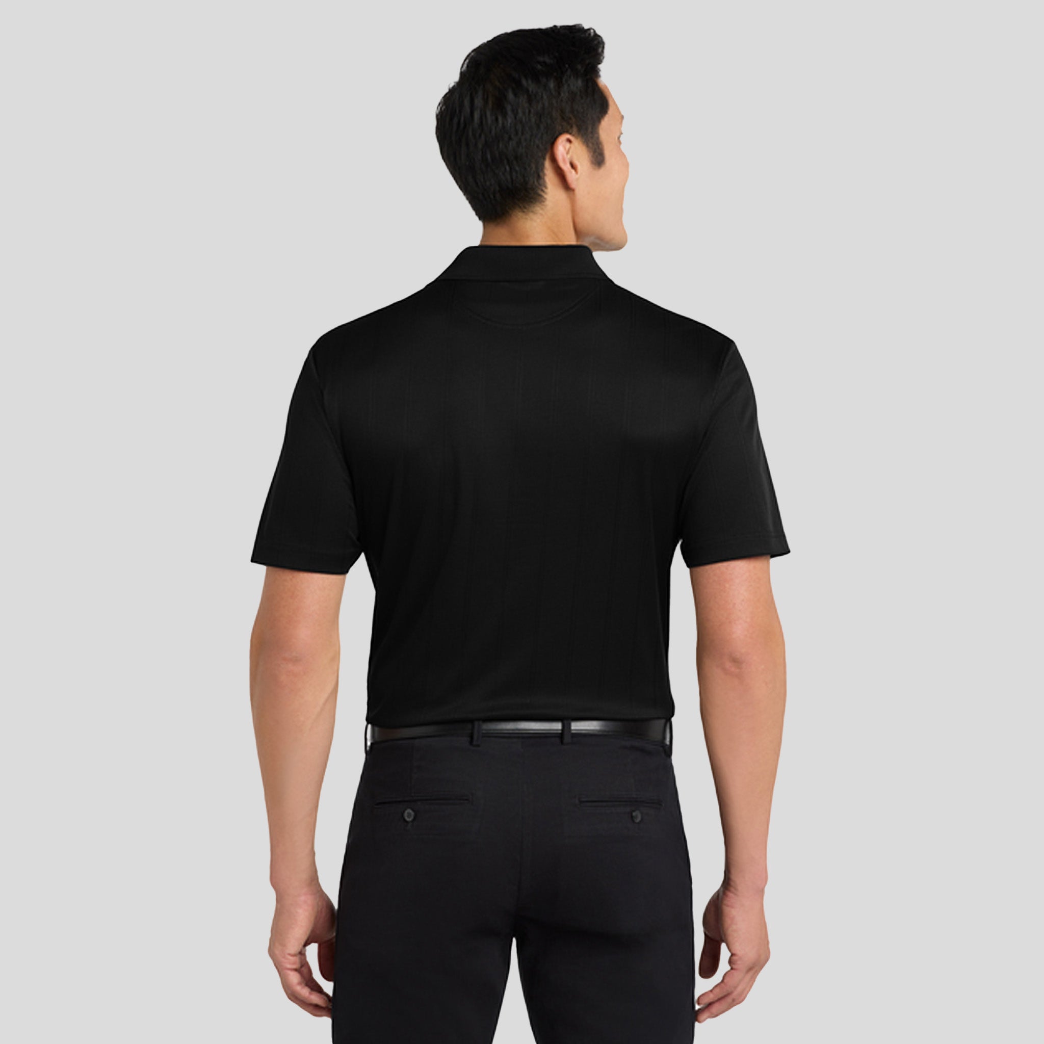 Performance Fine Jacquard Polo | Black