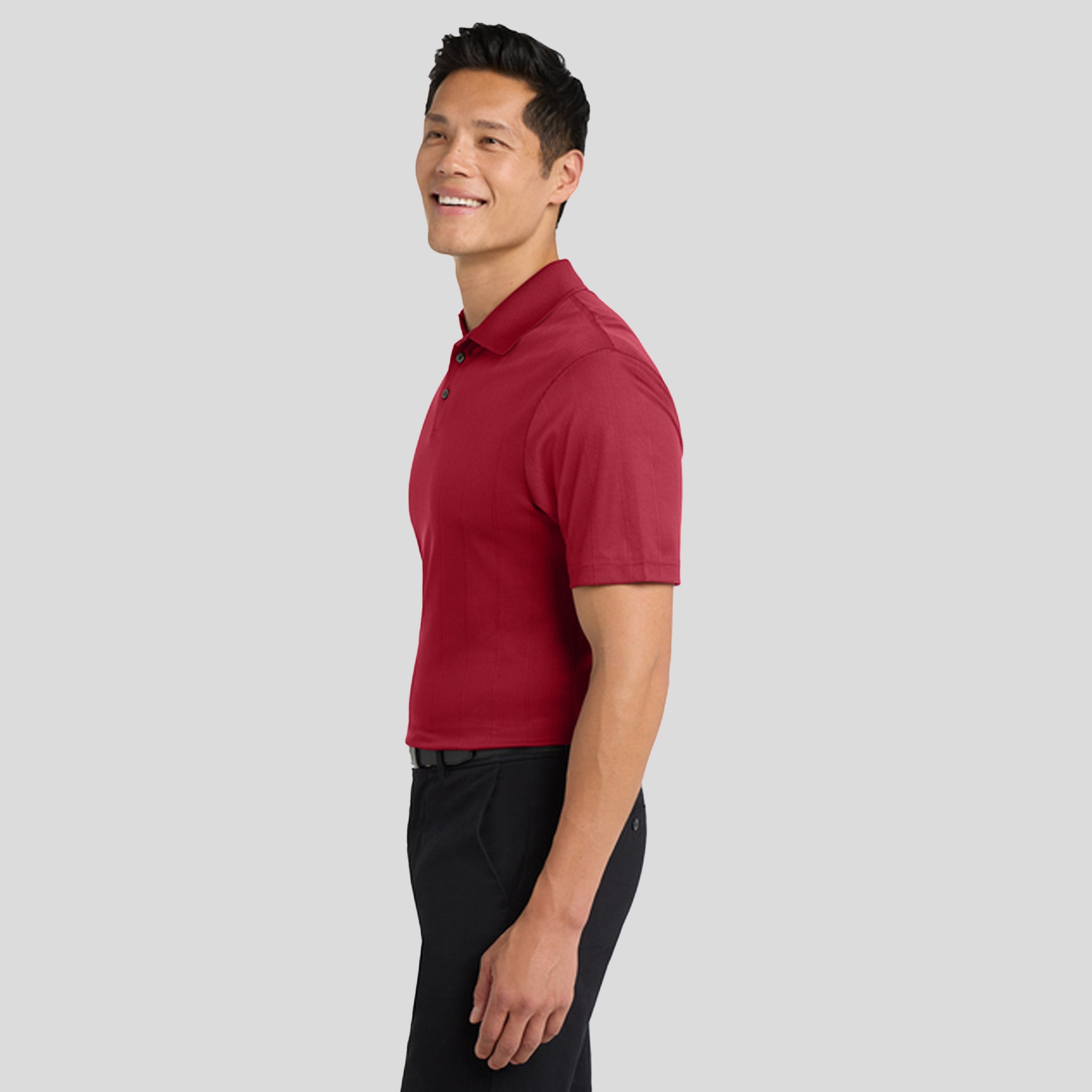 Performance Fine Jacquard Polo | Rich Red